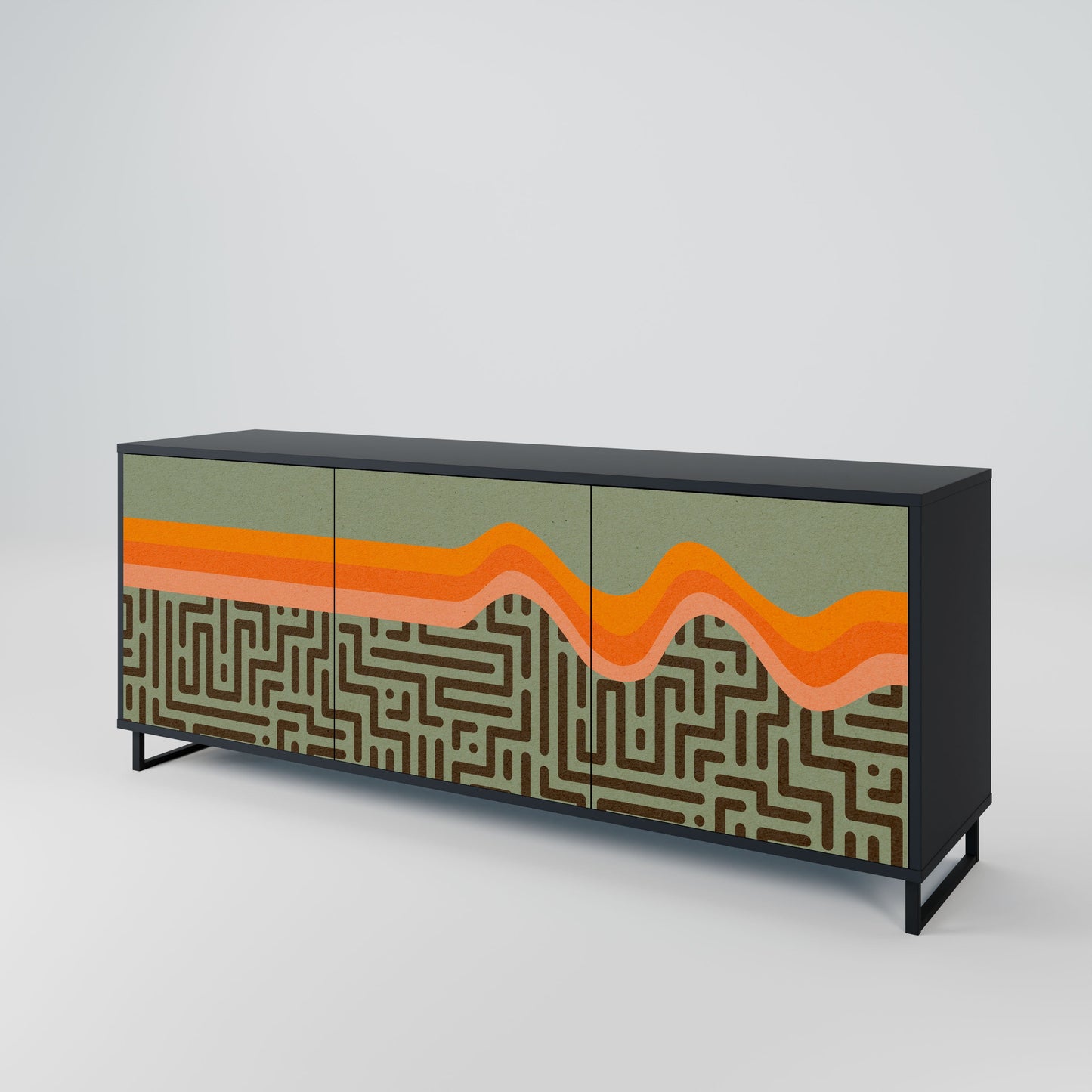 Credenza a 3 ante SIMPLE SOLUTIONS in finitura nera