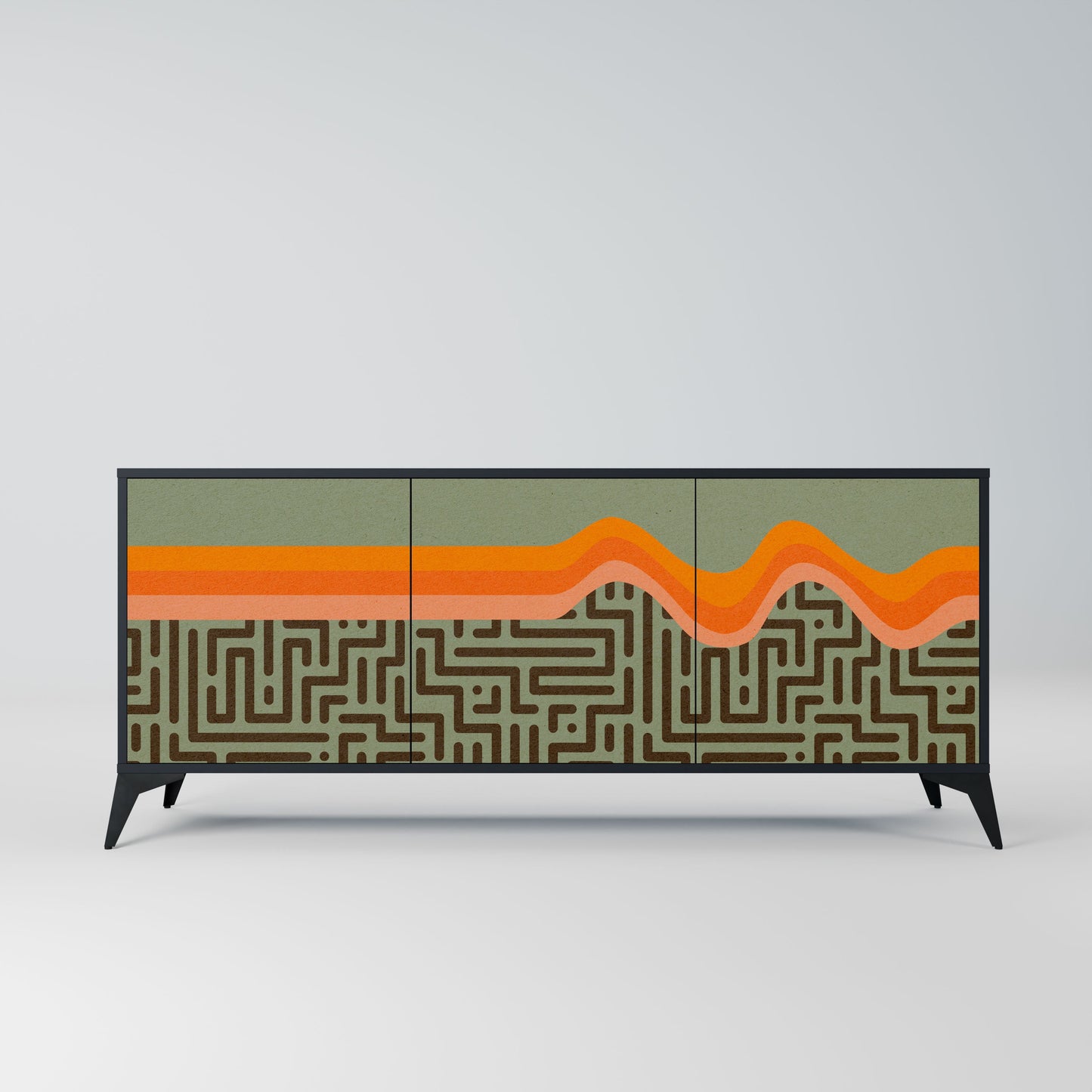 Credenza a 3 ante SIMPLE SOLUTIONS in finitura nera