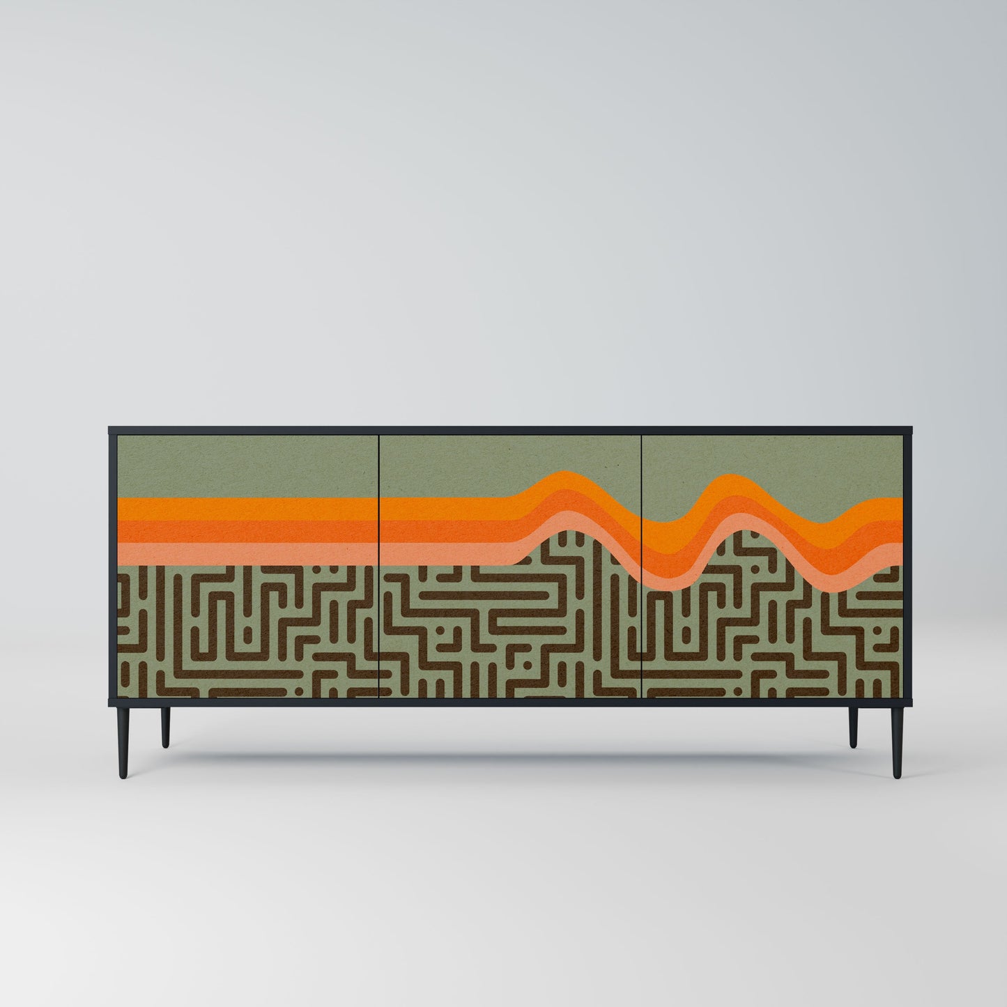 Credenza a 3 ante SIMPLE SOLUTIONS in finitura nera