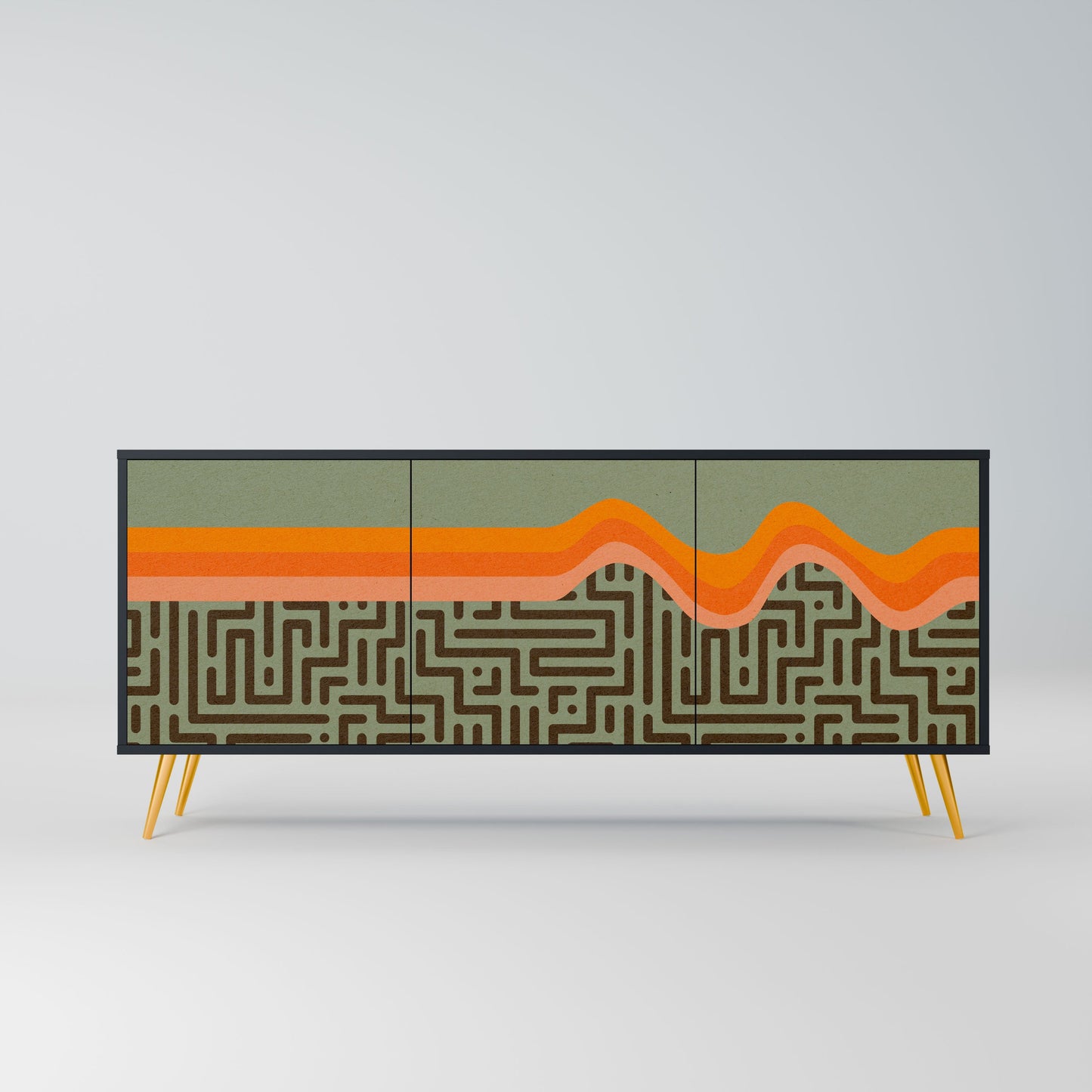 Credenza a 3 ante SIMPLE SOLUTIONS in finitura nera