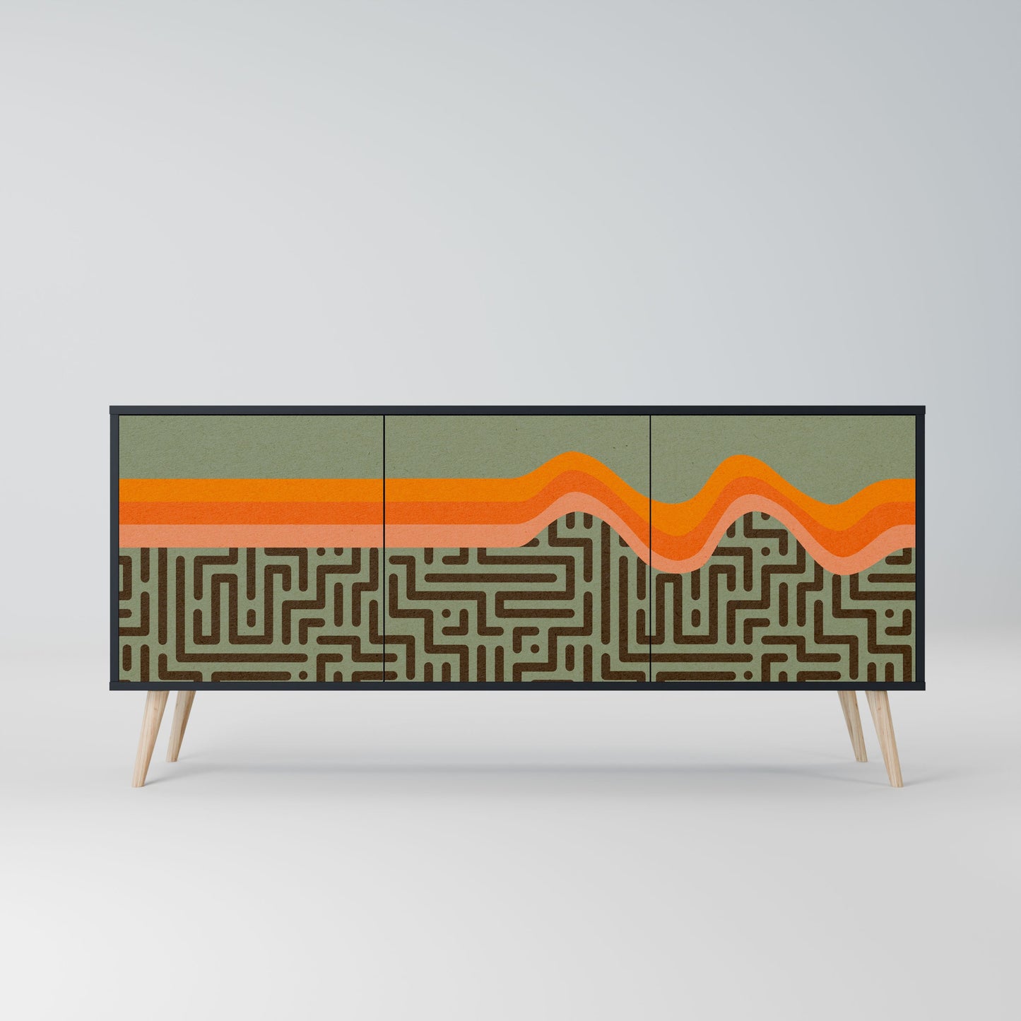 Credenza a 3 ante SIMPLE SOLUTIONS in finitura nera