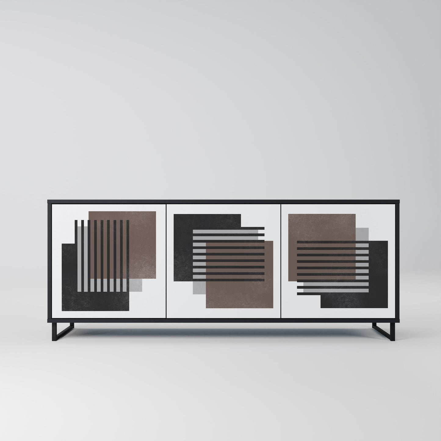 Credenza SHADOW SYNCHRONY a 3 ante in finitura nera