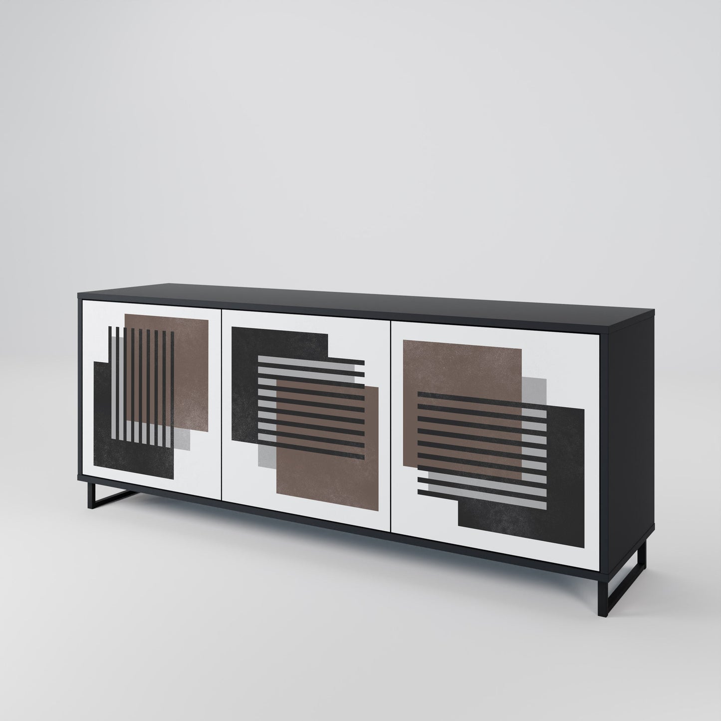 Credenza SHADOW SYNCHRONY a 3 ante in finitura nera