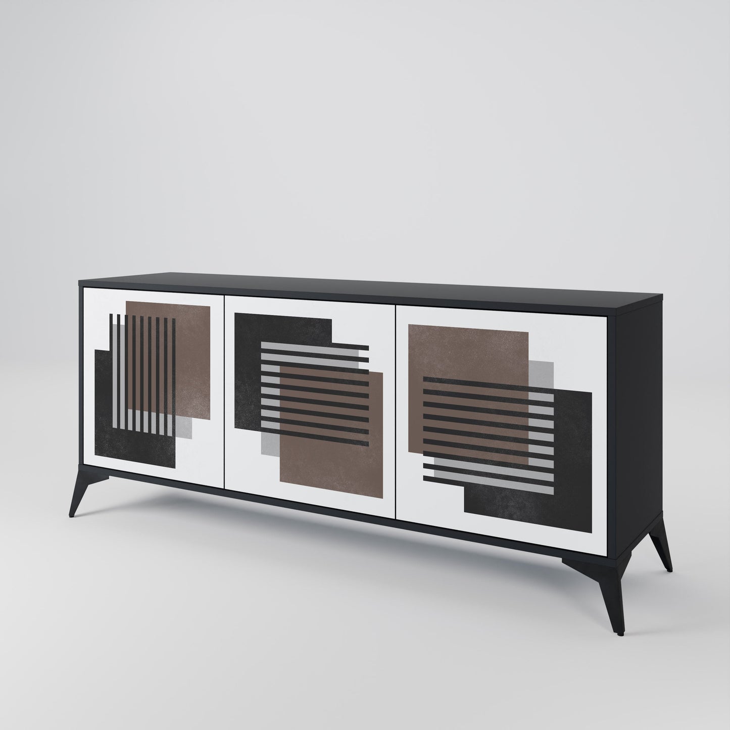 Credenza SHADOW SYNCHRONY a 3 ante in finitura nera