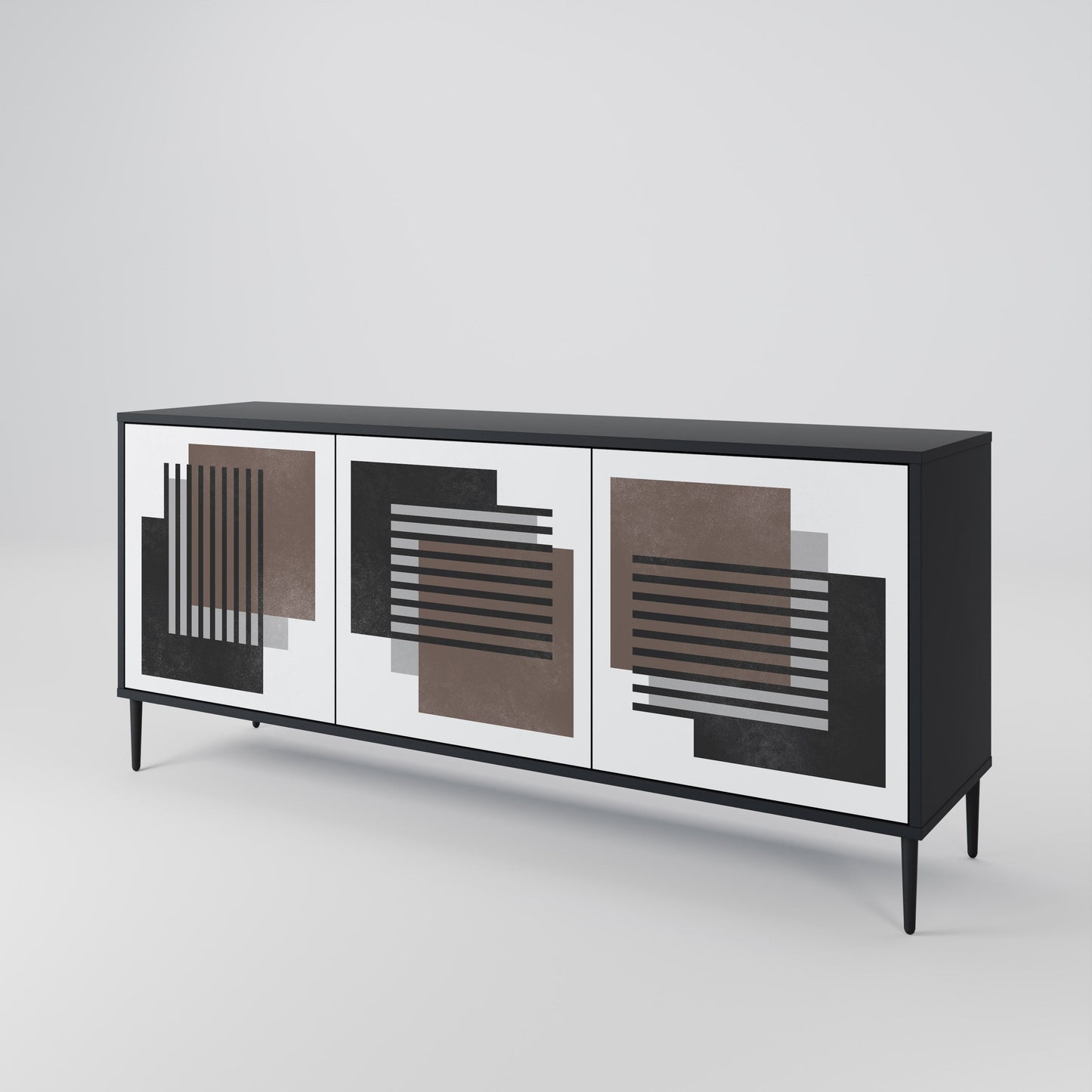 Credenza SHADOW SYNCHRONY a 3 ante in finitura nera