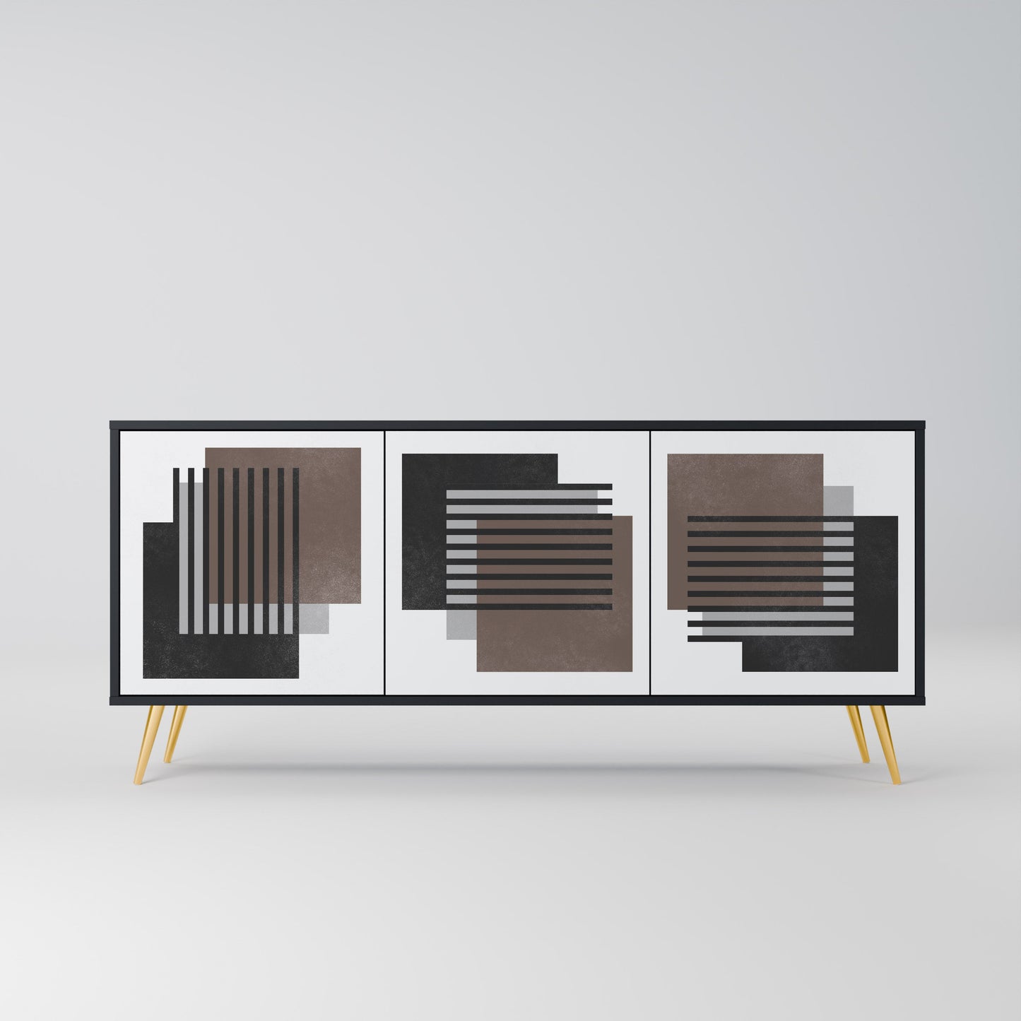 Credenza SHADOW SYNCHRONY a 3 ante in finitura nera