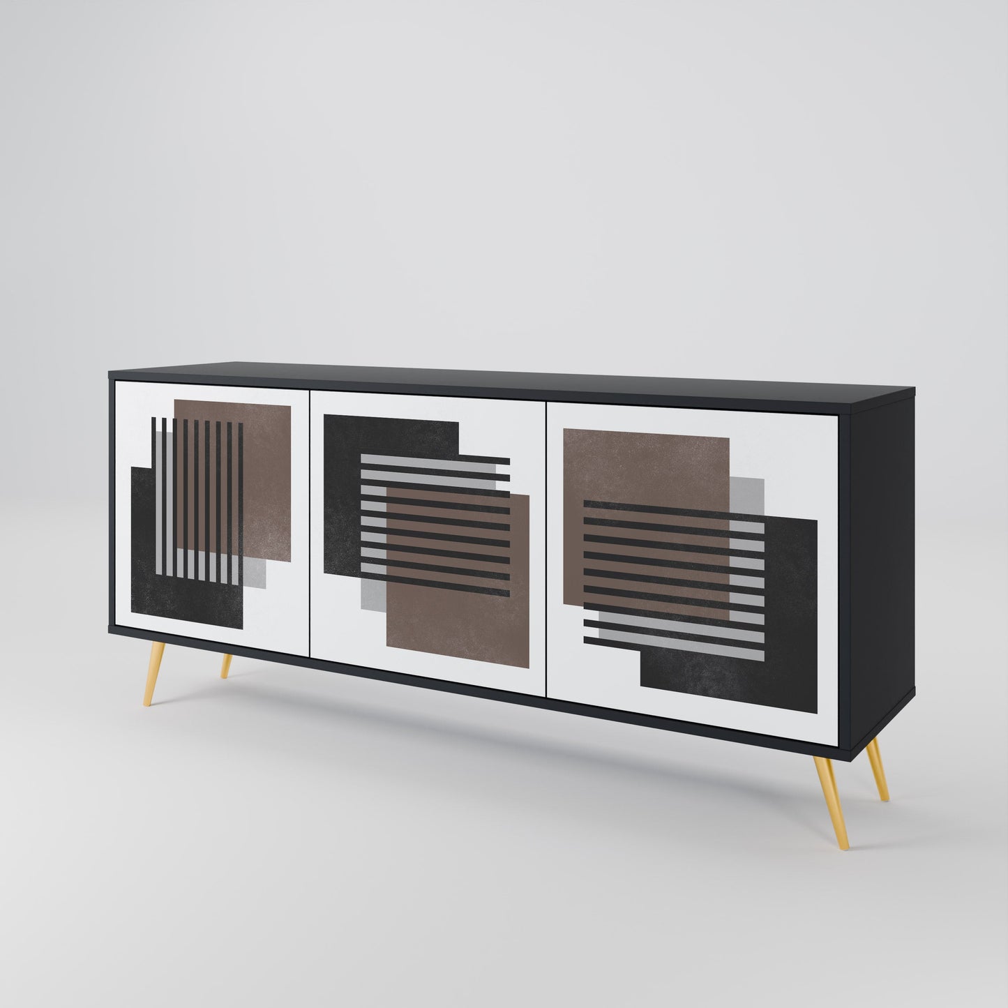 Credenza SHADOW SYNCHRONY a 3 ante in finitura nera