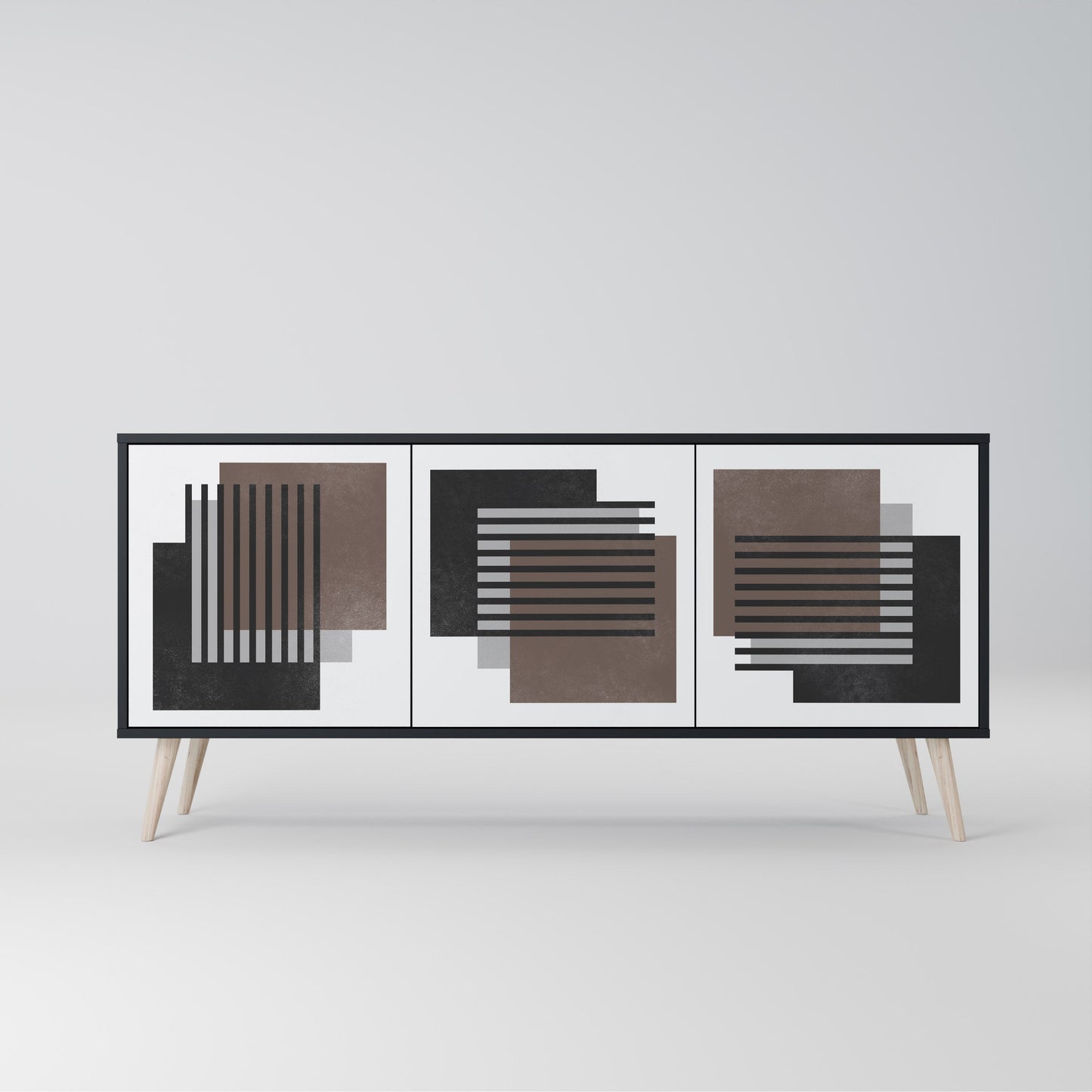 Credenza SHADOW SYNCHRONY a 3 ante in finitura nera