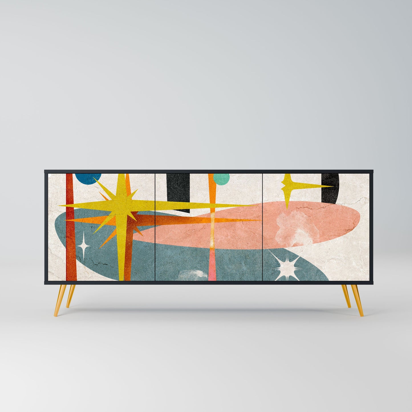 Credenza a 3 ante INTERSTELLAR VIBES in finitura nera