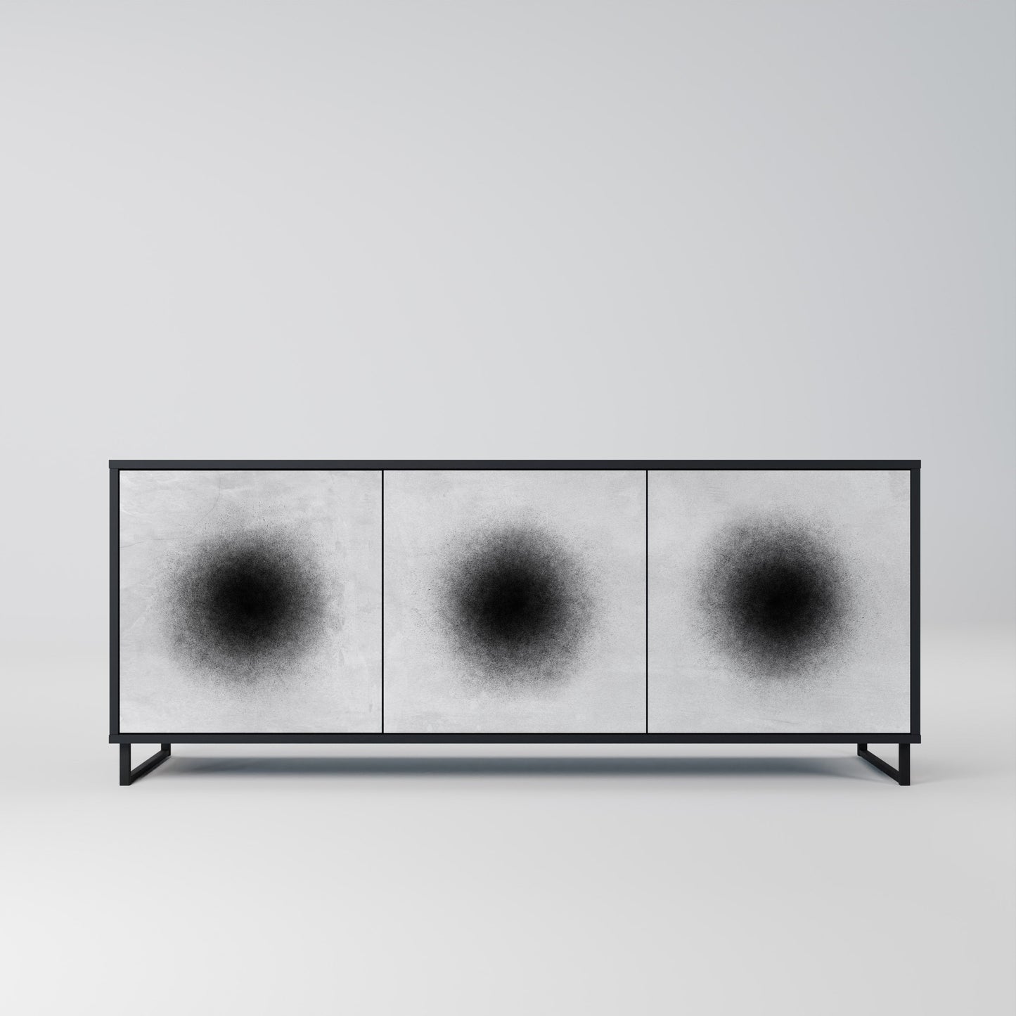 Credenza a 3 ante BLACK HOLE in finitura nera