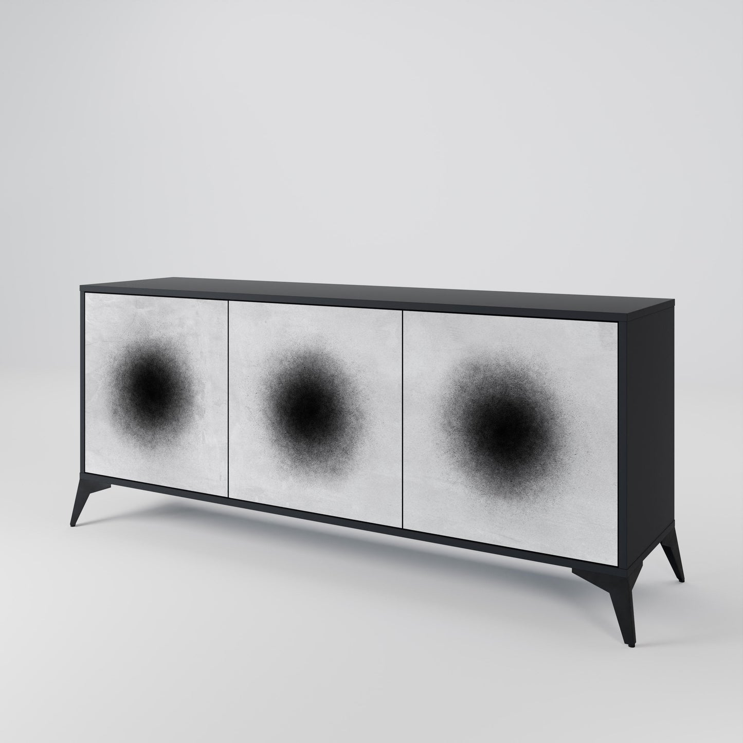Credenza a 3 ante BLACK HOLE in finitura nera