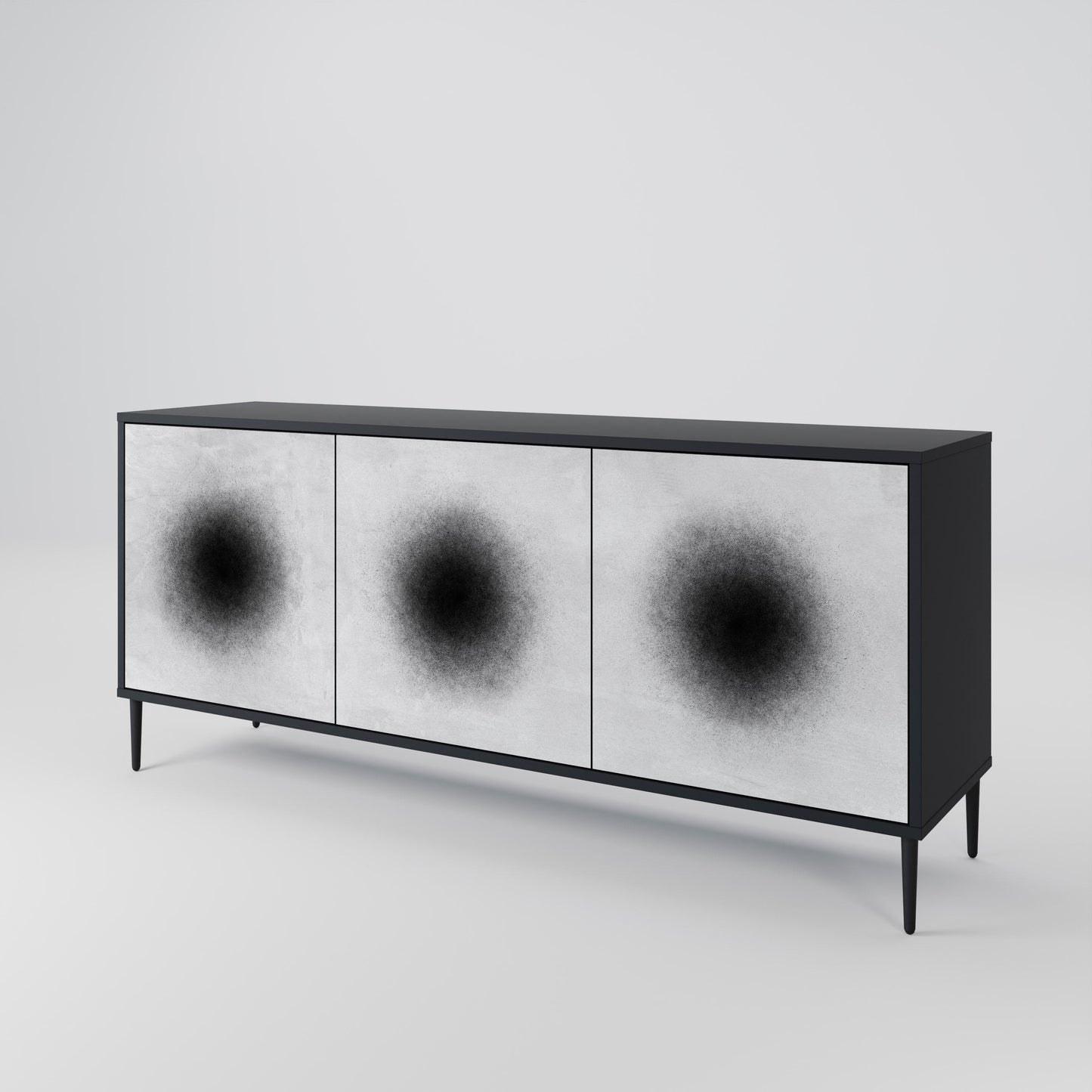 Credenza a 3 ante BLACK HOLE in finitura nera