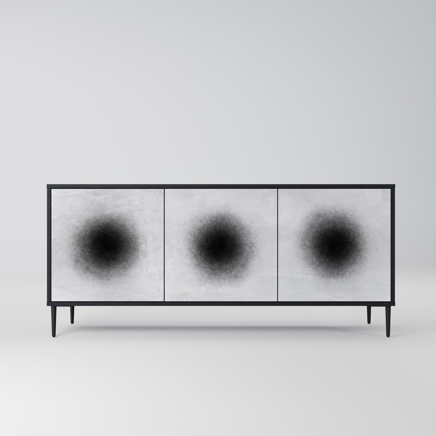 Credenza a 3 ante BLACK HOLE in finitura nera