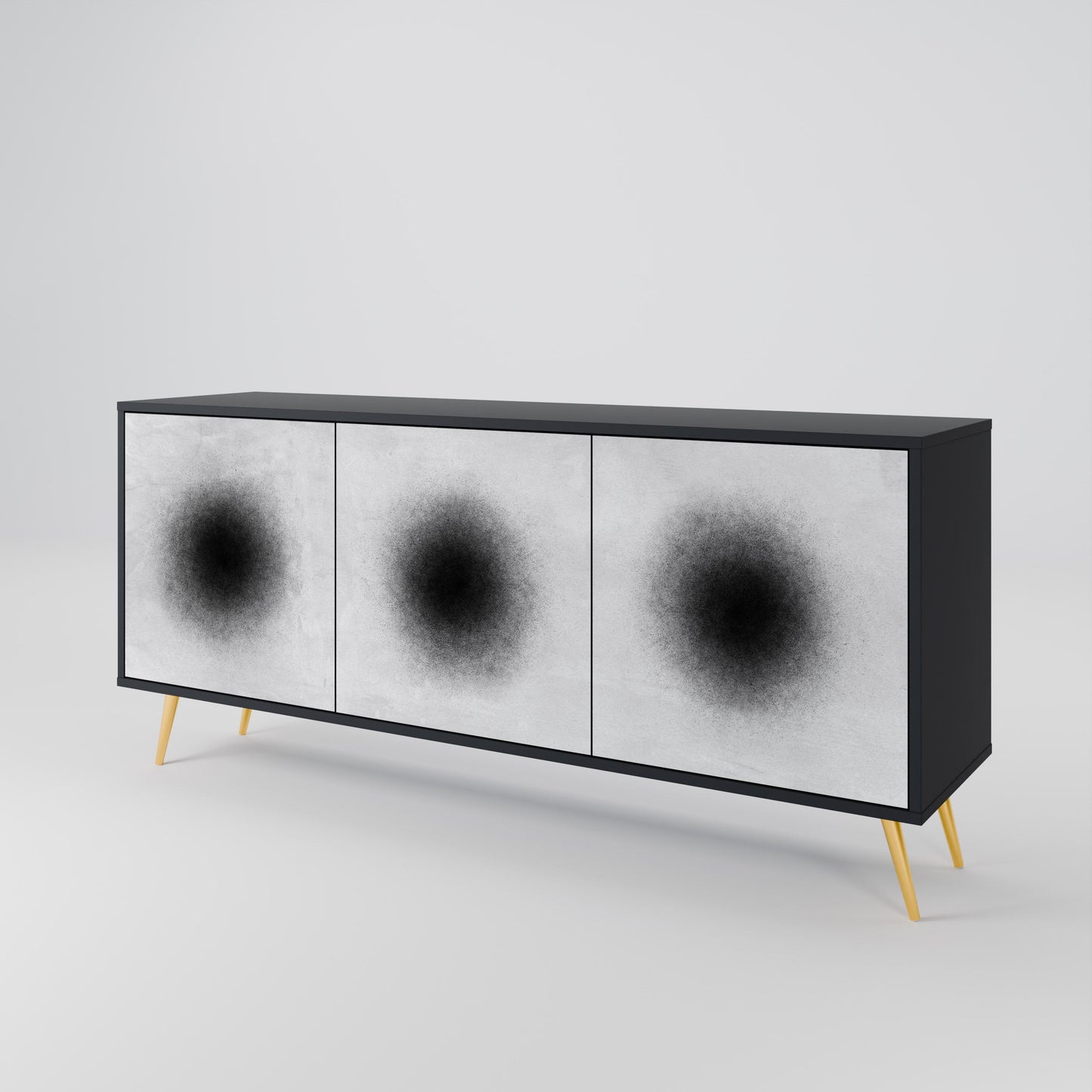 Credenza a 3 ante BLACK HOLE in finitura nera