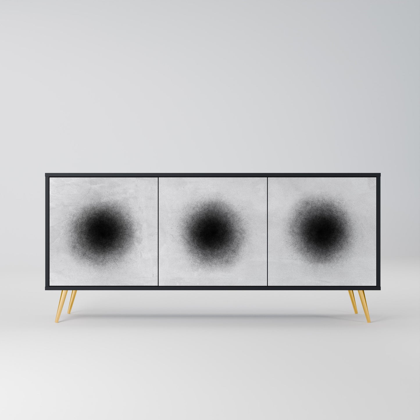 Credenza a 3 ante BLACK HOLE in finitura nera