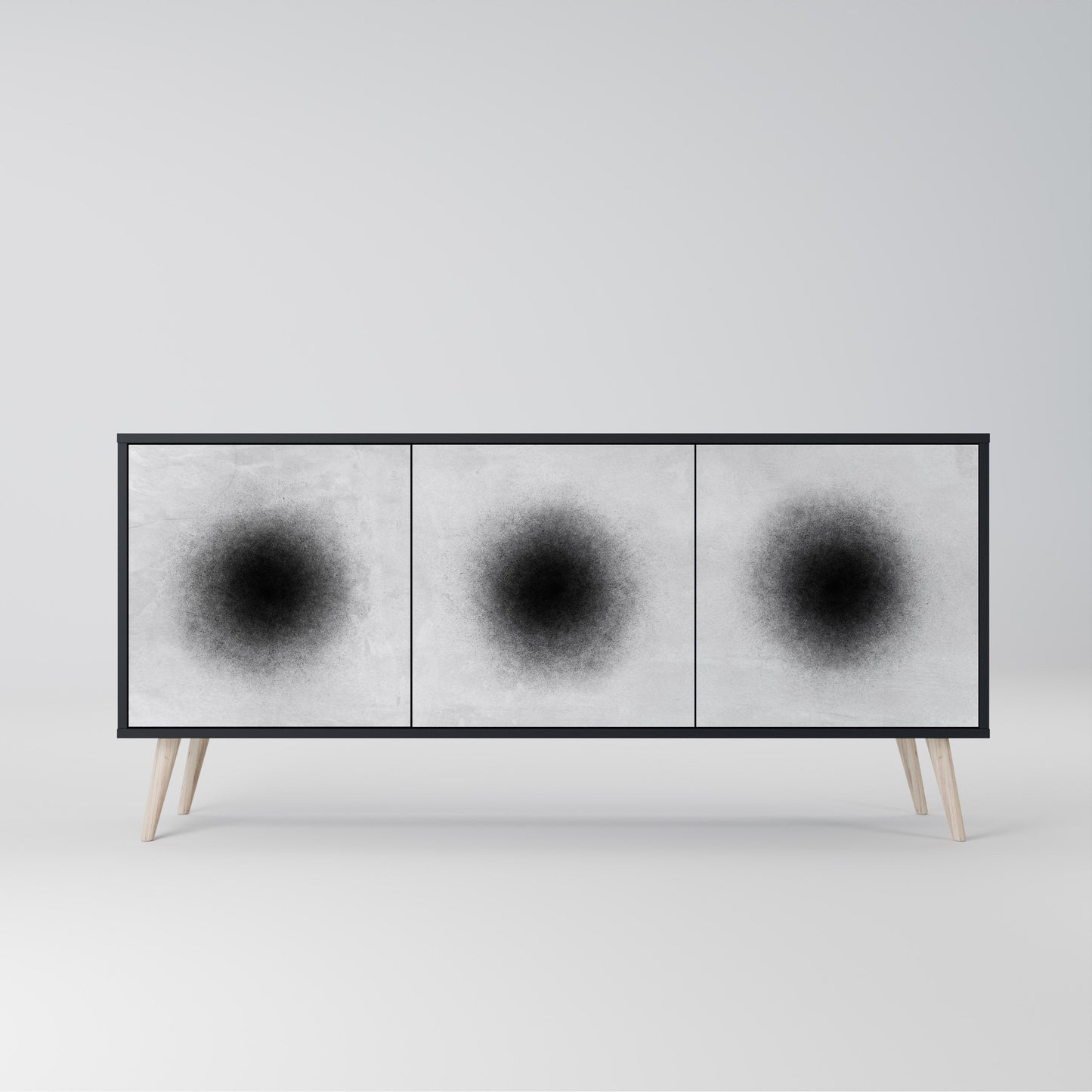 Credenza a 3 ante BLACK HOLE in finitura nera