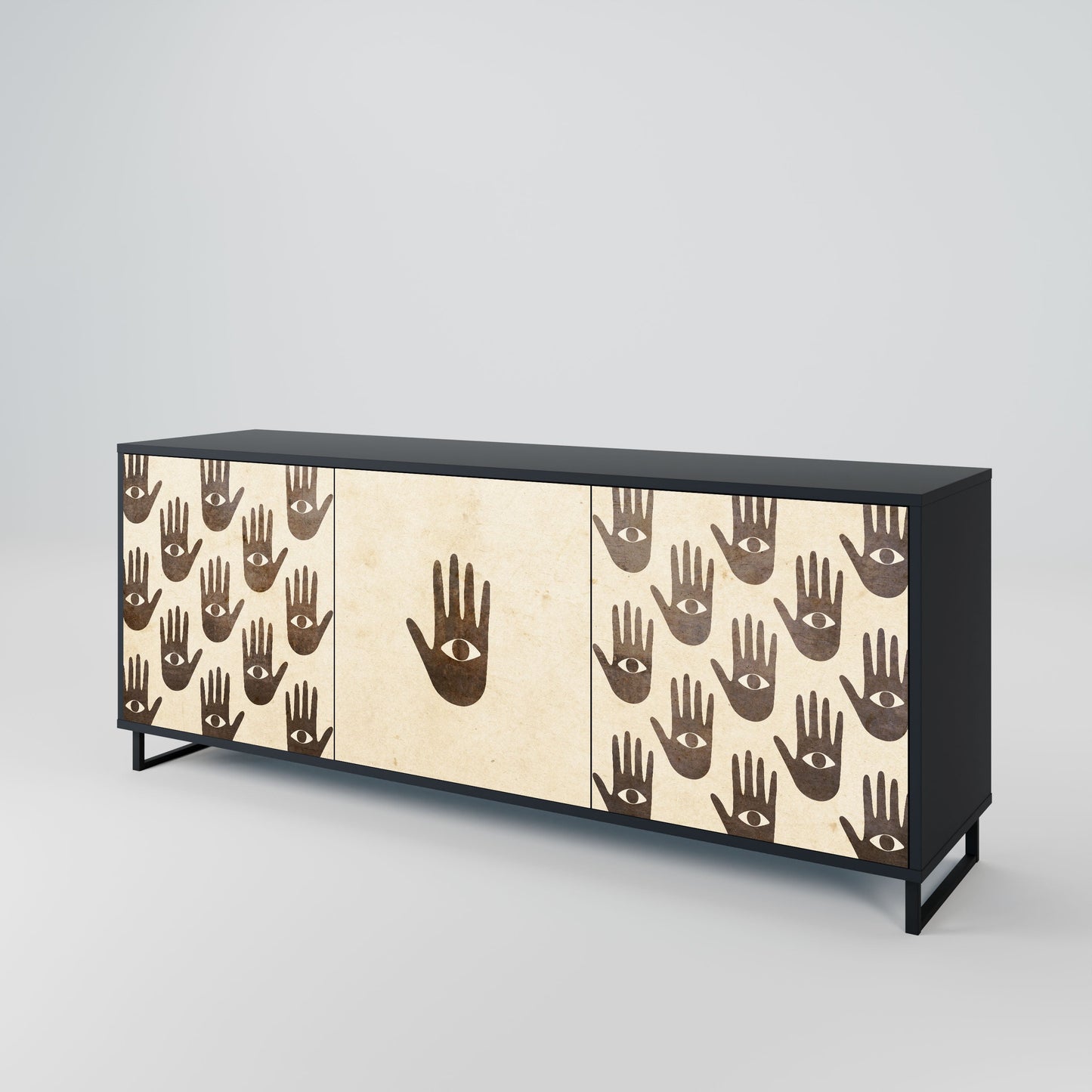 VEDI ALTRO Credenza a 3 ante in finitura nera