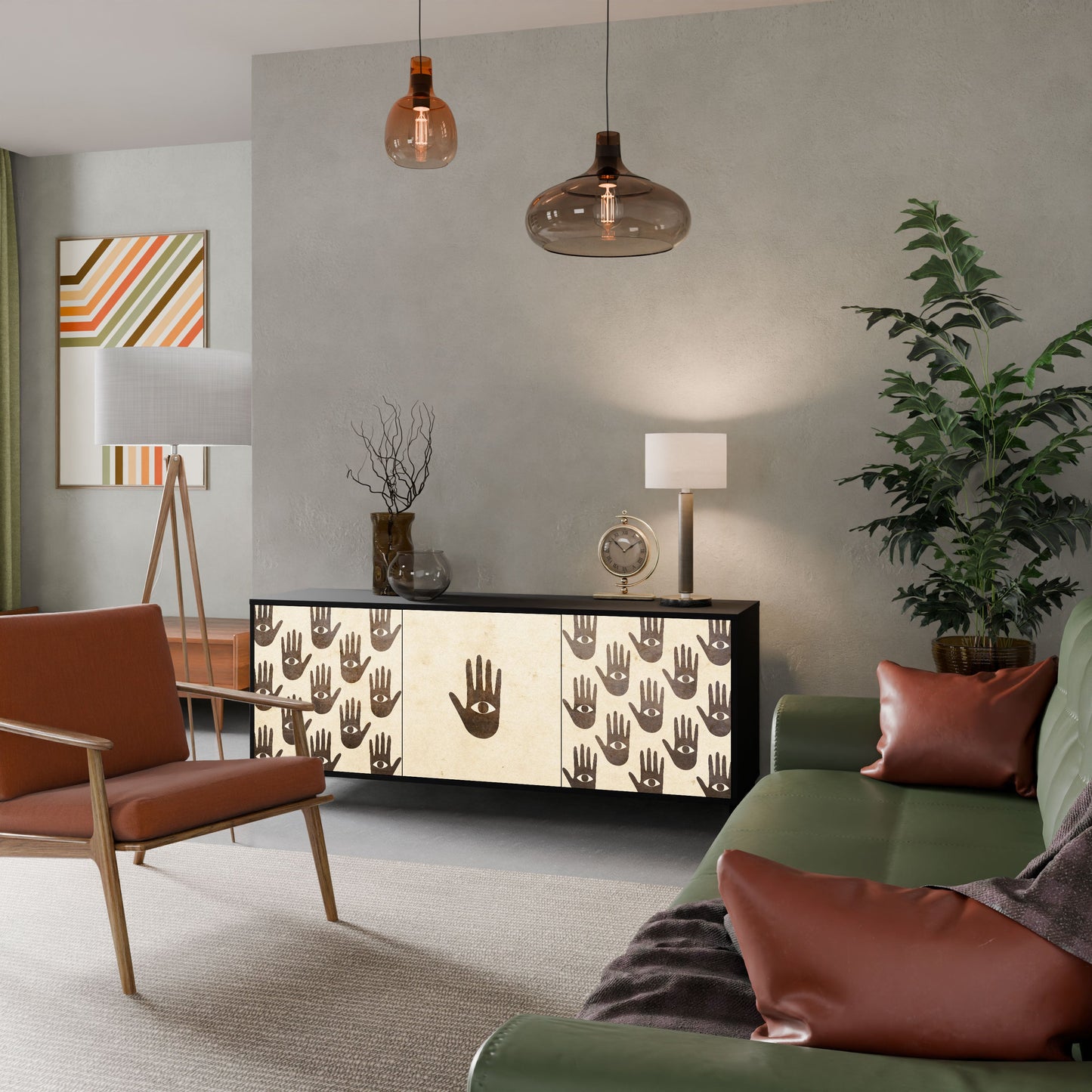 VEDI ALTRO Credenza a 3 ante in finitura nera