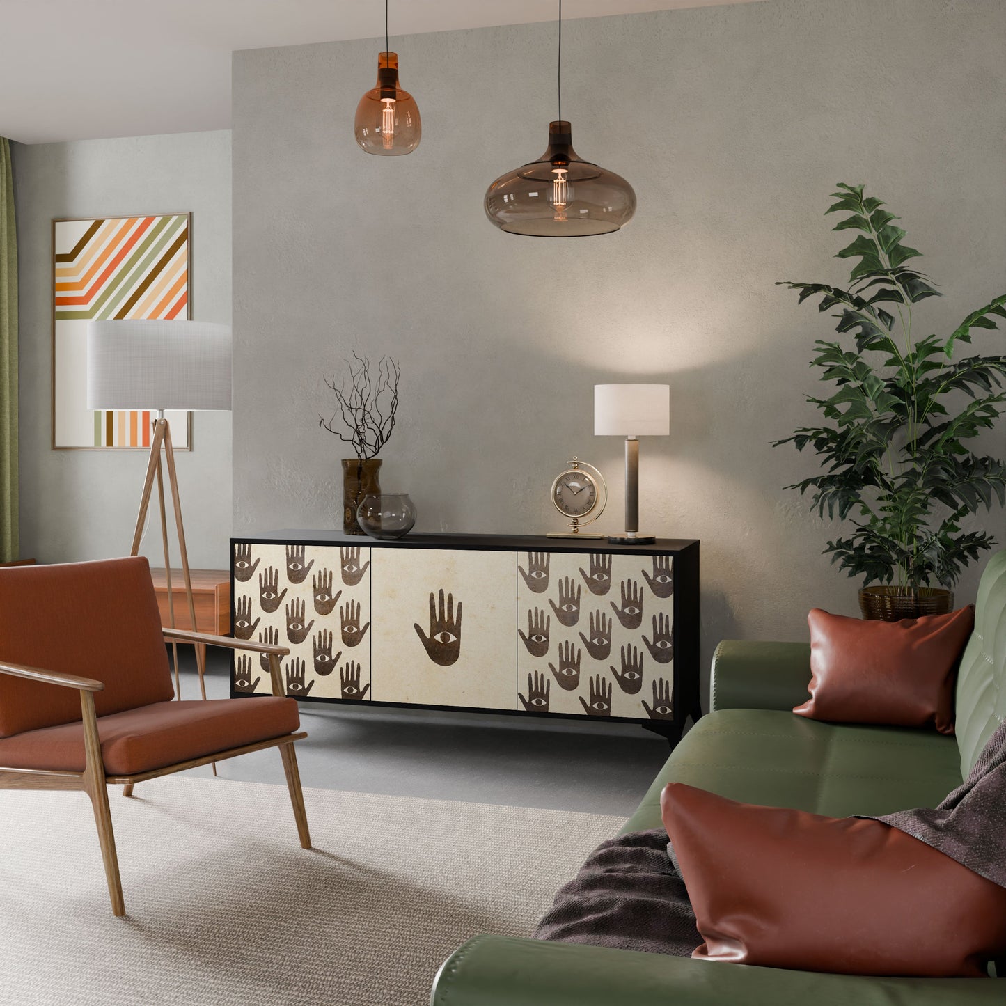 VEDI ALTRO Credenza a 3 ante in finitura nera