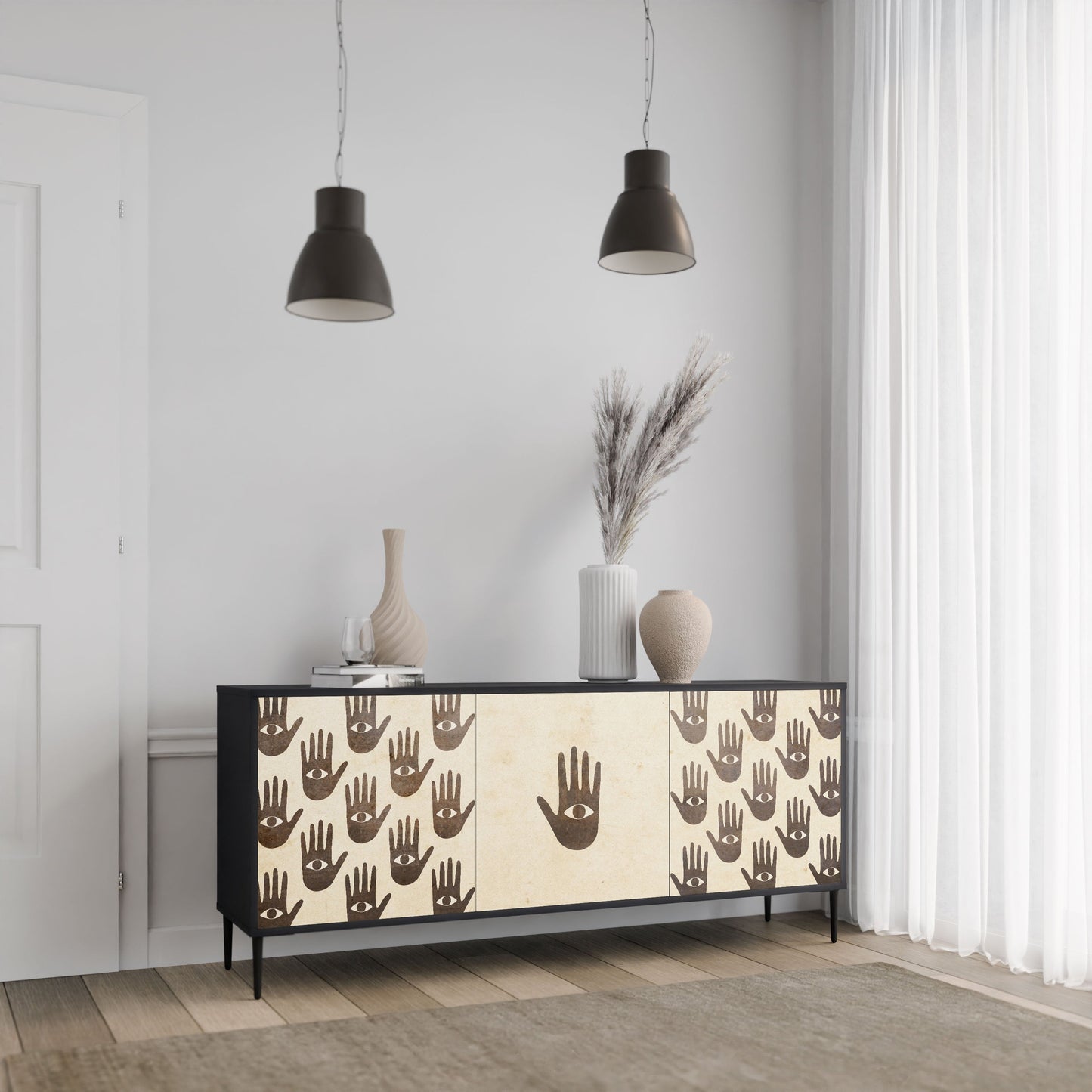 VEDI ALTRO Credenza a 3 ante in finitura nera