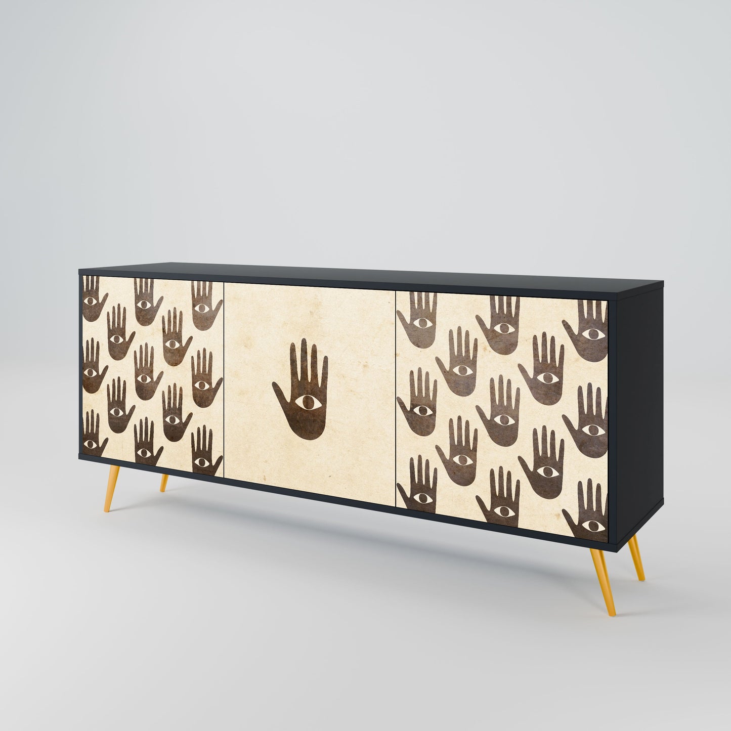VEDI ALTRO Credenza a 3 ante in finitura nera