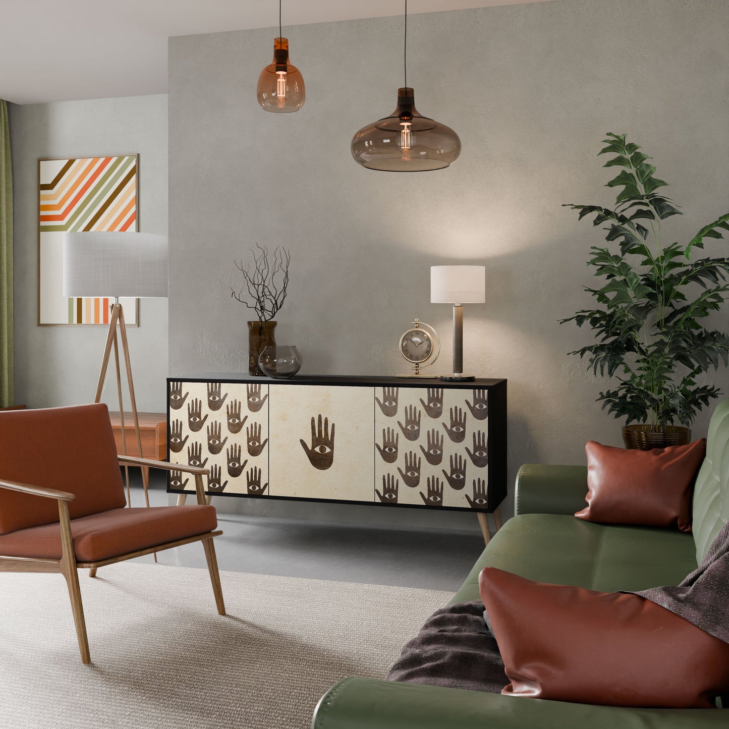 VEDI ALTRO Credenza a 3 ante in finitura nera