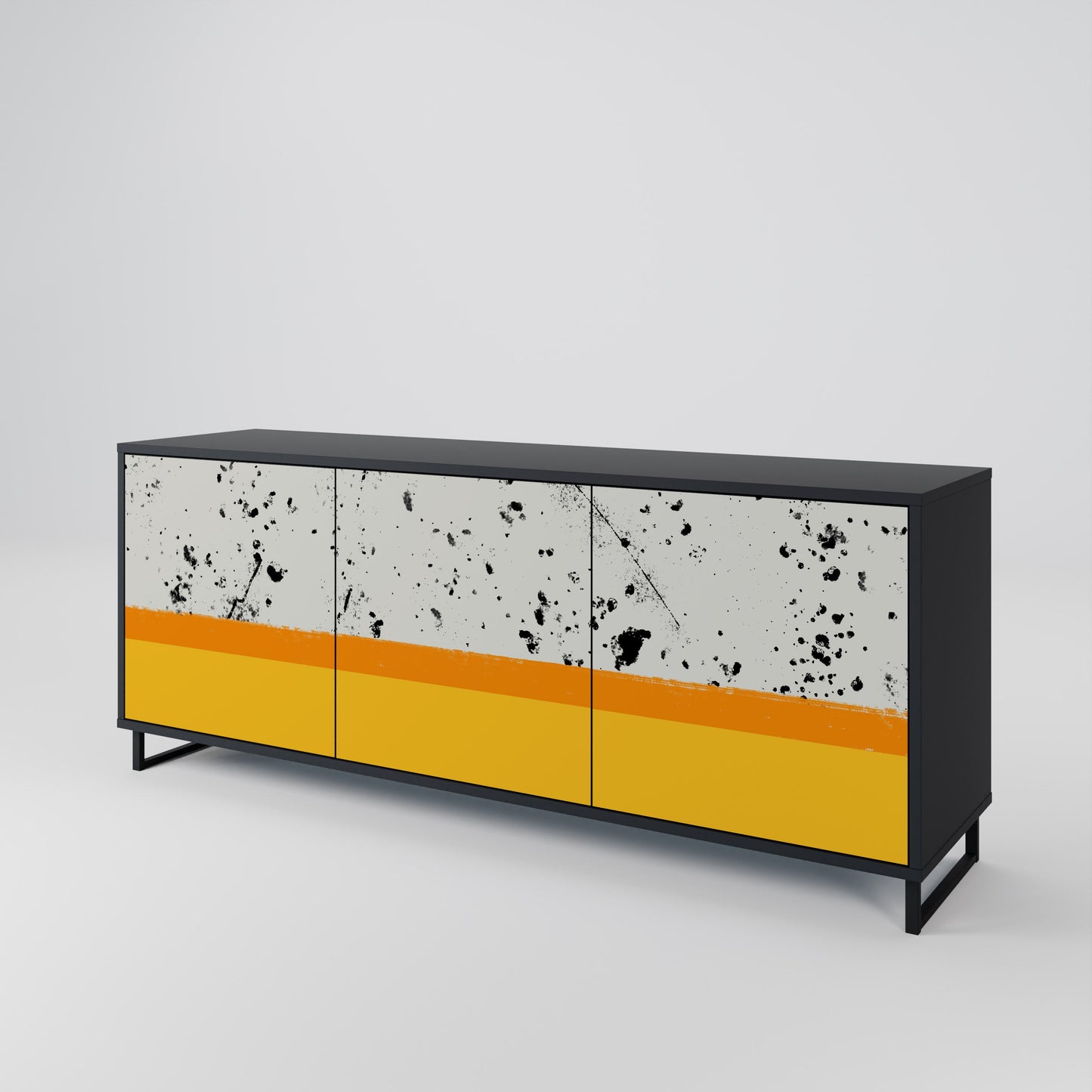 Credenza a 3 ante DYED BY ORANGE in finitura nera