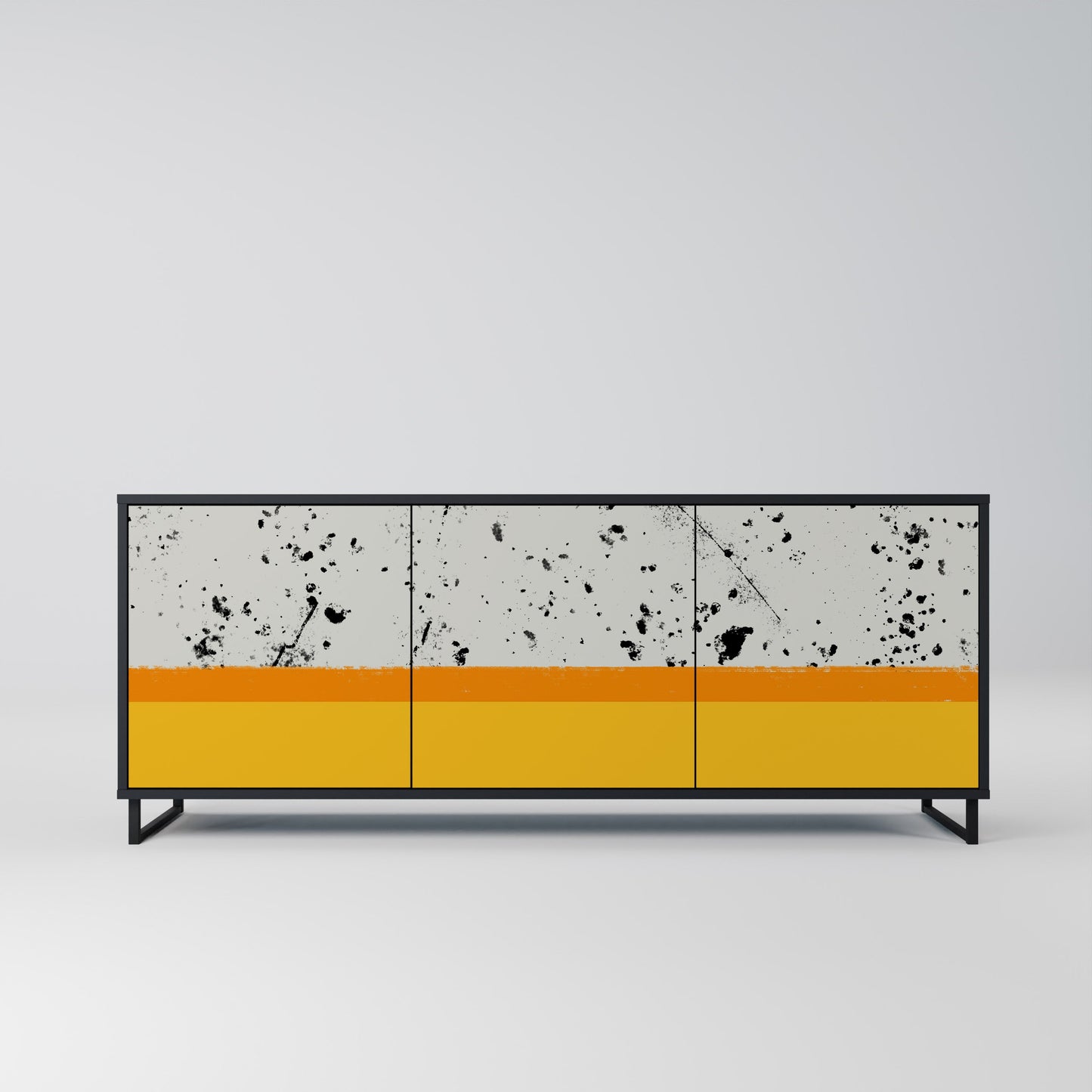 Credenza a 3 ante DYED BY ORANGE in finitura nera