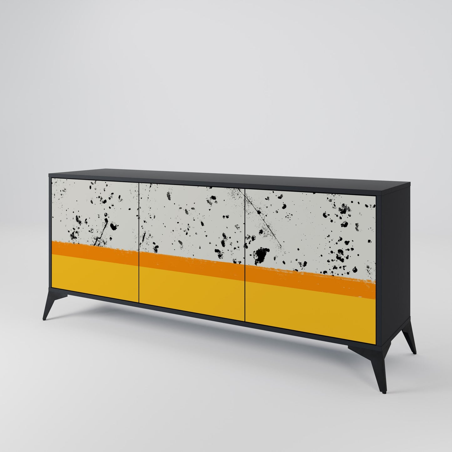 Credenza a 3 ante DYED BY ORANGE in finitura nera