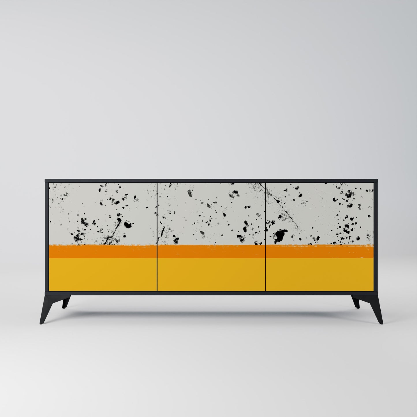 Credenza a 3 ante DYED BY ORANGE in finitura nera