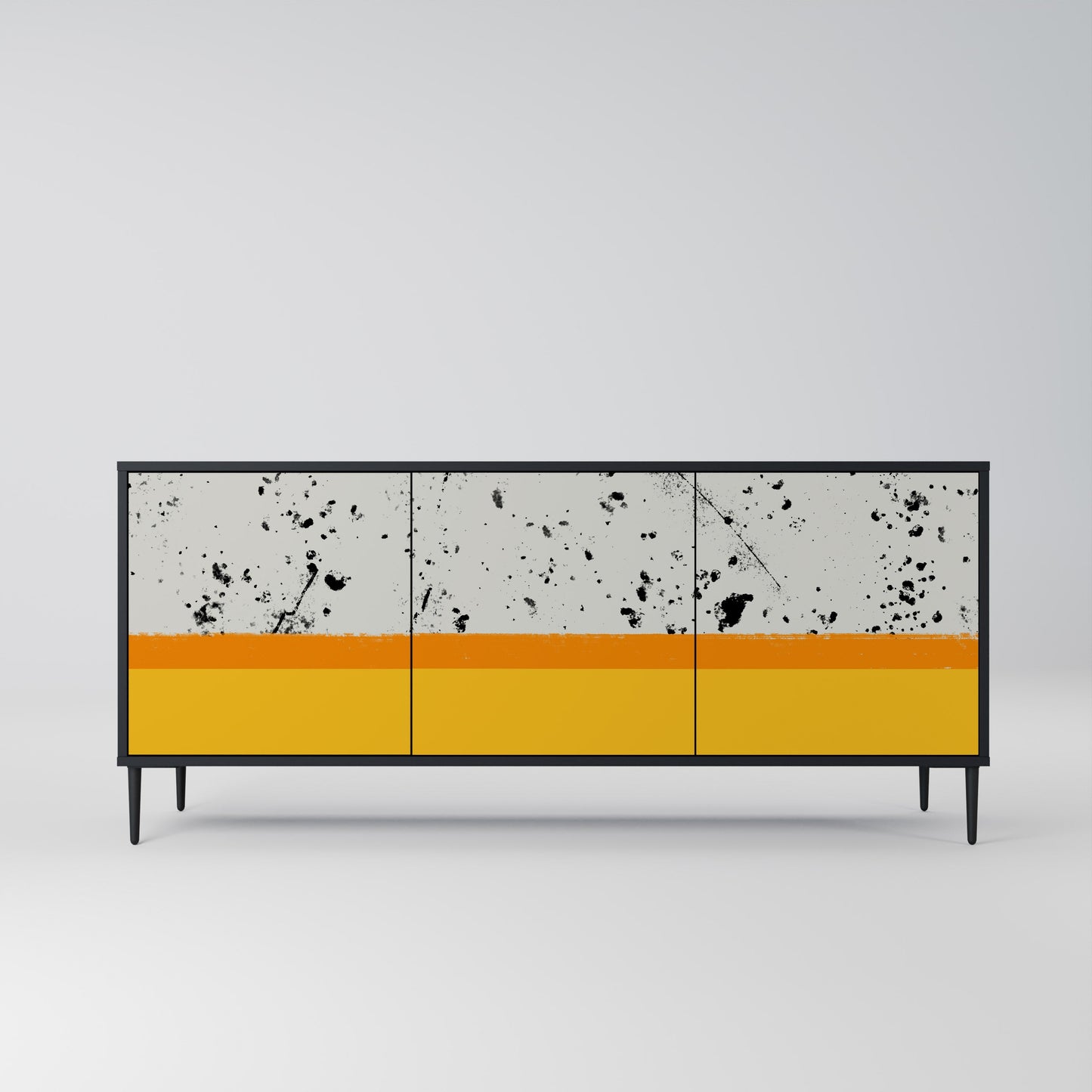 Credenza a 3 ante DYED BY ORANGE in finitura nera
