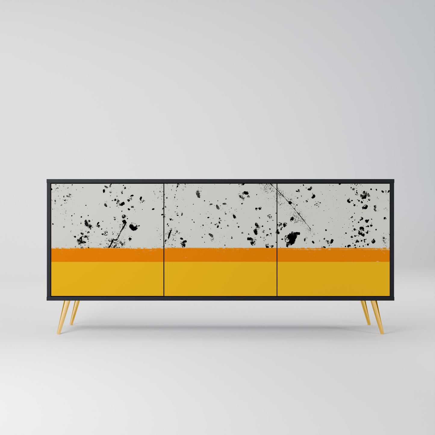 Credenza a 3 ante DYED BY ORANGE in finitura nera