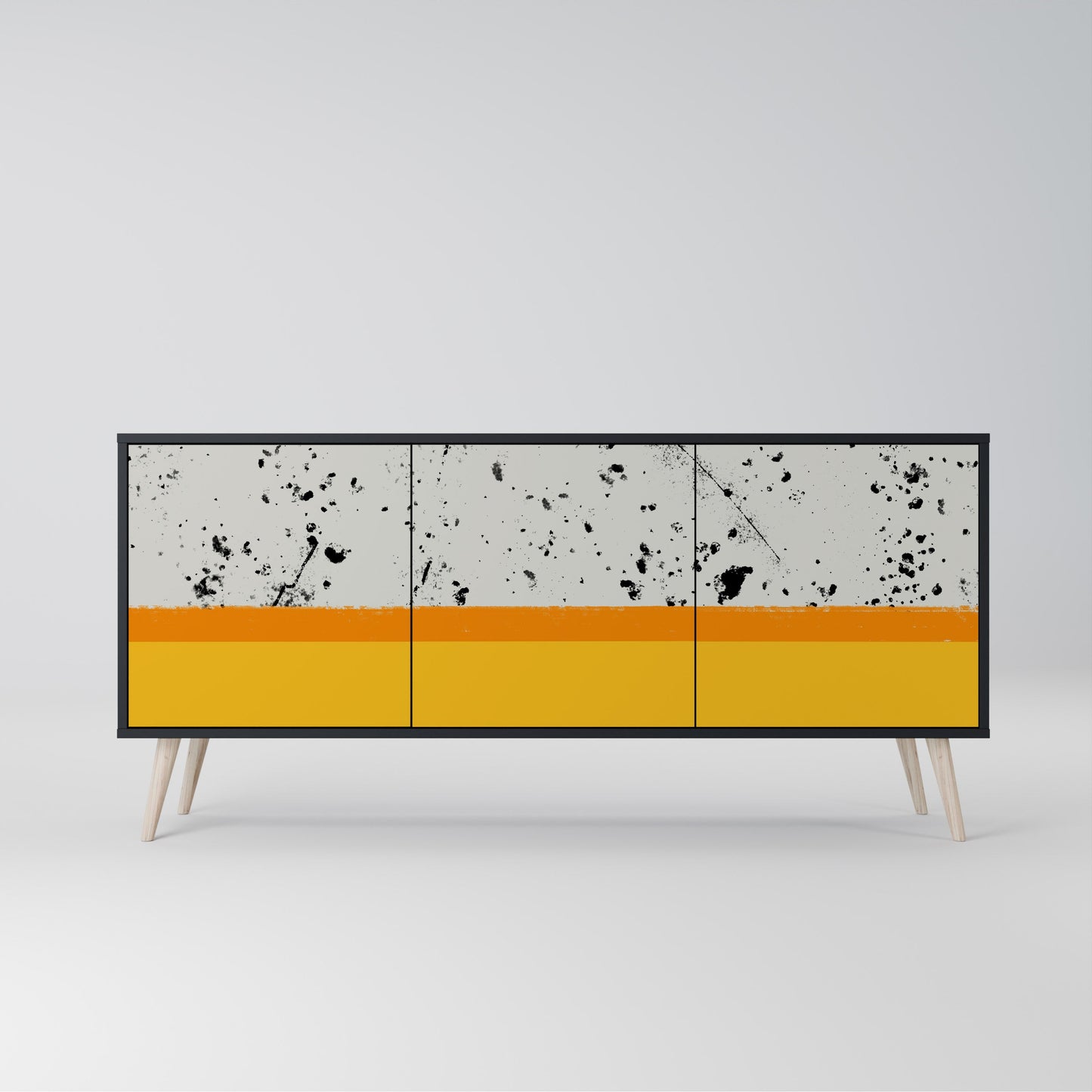 Credenza a 3 ante DYED BY ORANGE in finitura nera