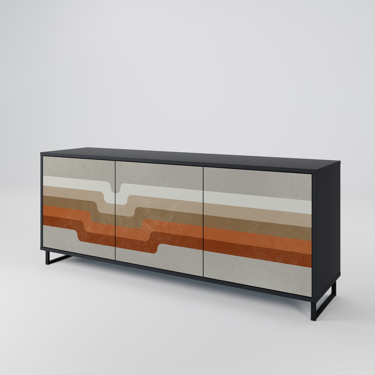 Credenza a 3 ante PECULIAR TRAIL in finitura nera