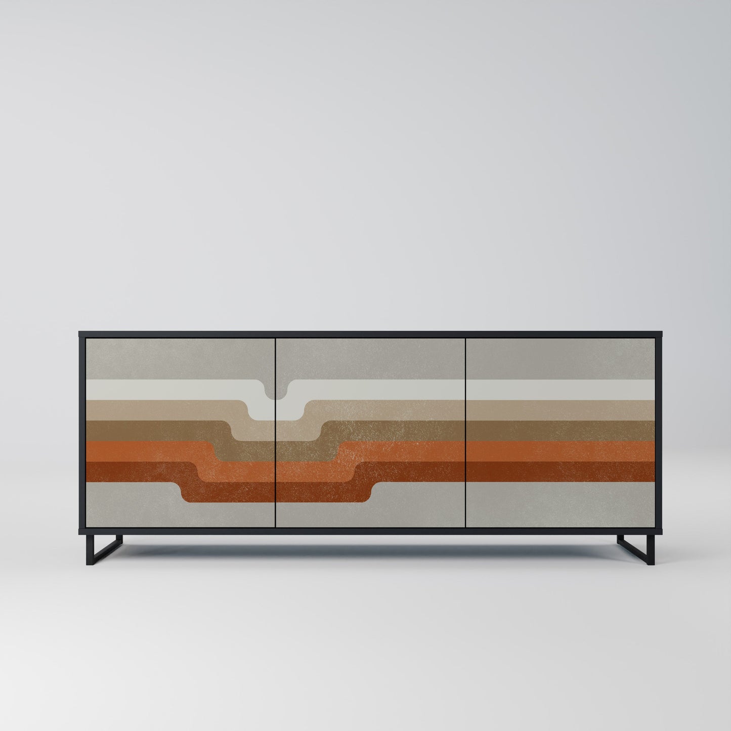 Credenza a 3 ante PECULIAR TRAIL in finitura nera
