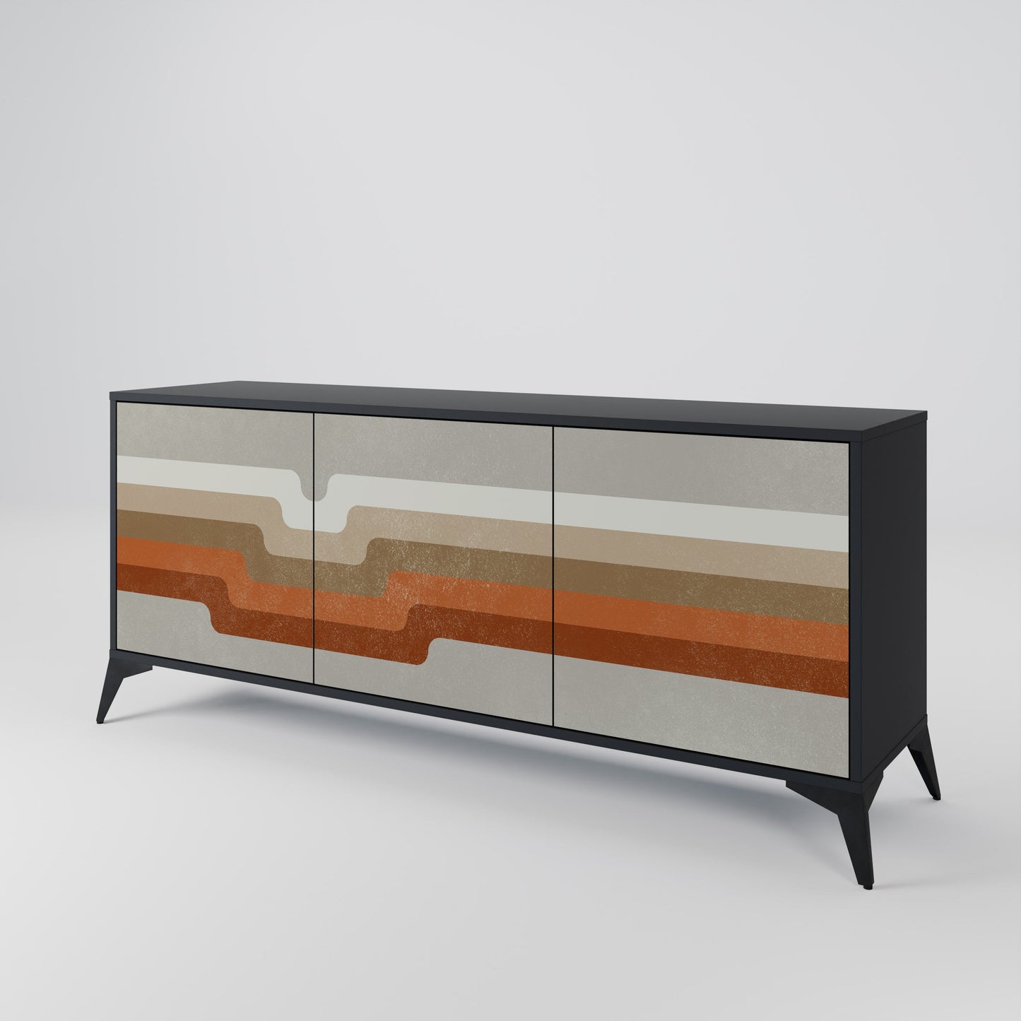 Credenza a 3 ante PECULIAR TRAIL in finitura nera