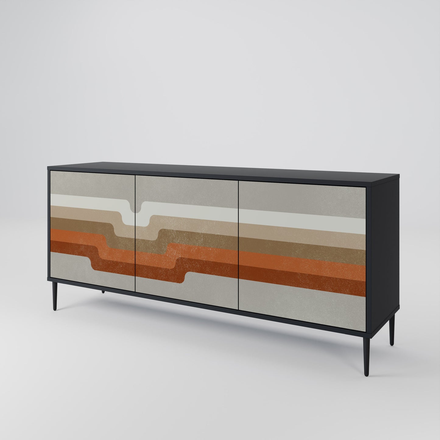 Credenza a 3 ante PECULIAR TRAIL in finitura nera