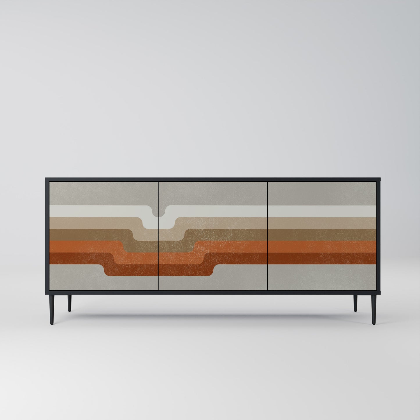 Credenza a 3 ante PECULIAR TRAIL in finitura nera