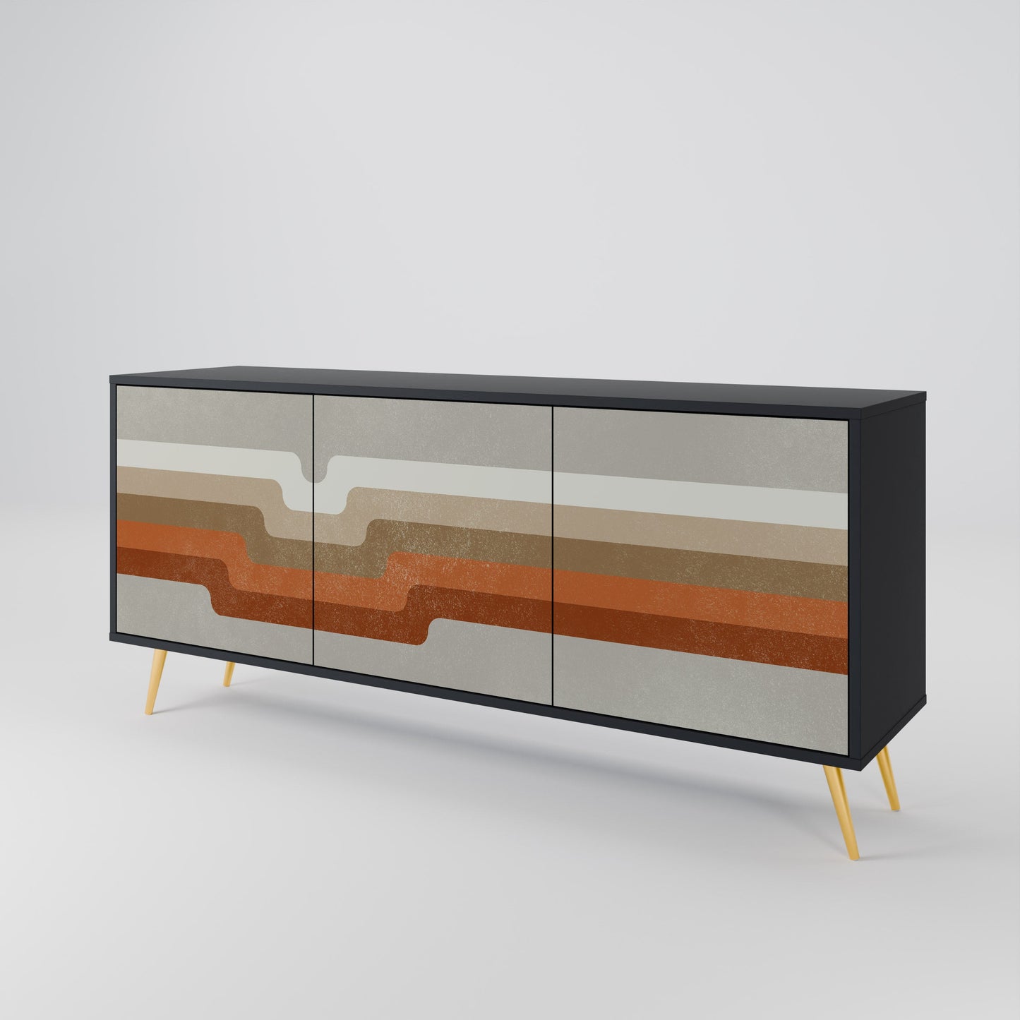 Credenza a 3 ante PECULIAR TRAIL in finitura nera