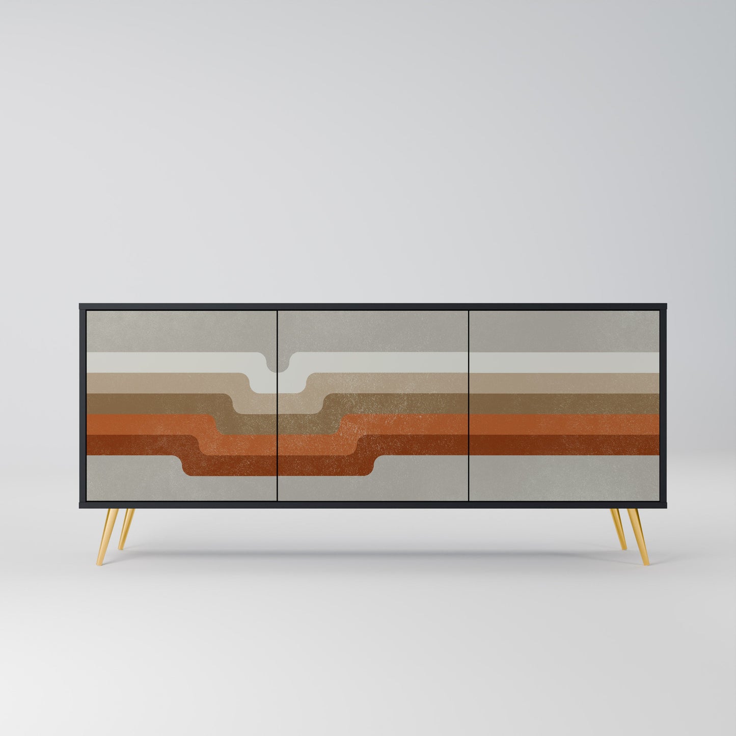 Credenza a 3 ante PECULIAR TRAIL in finitura nera