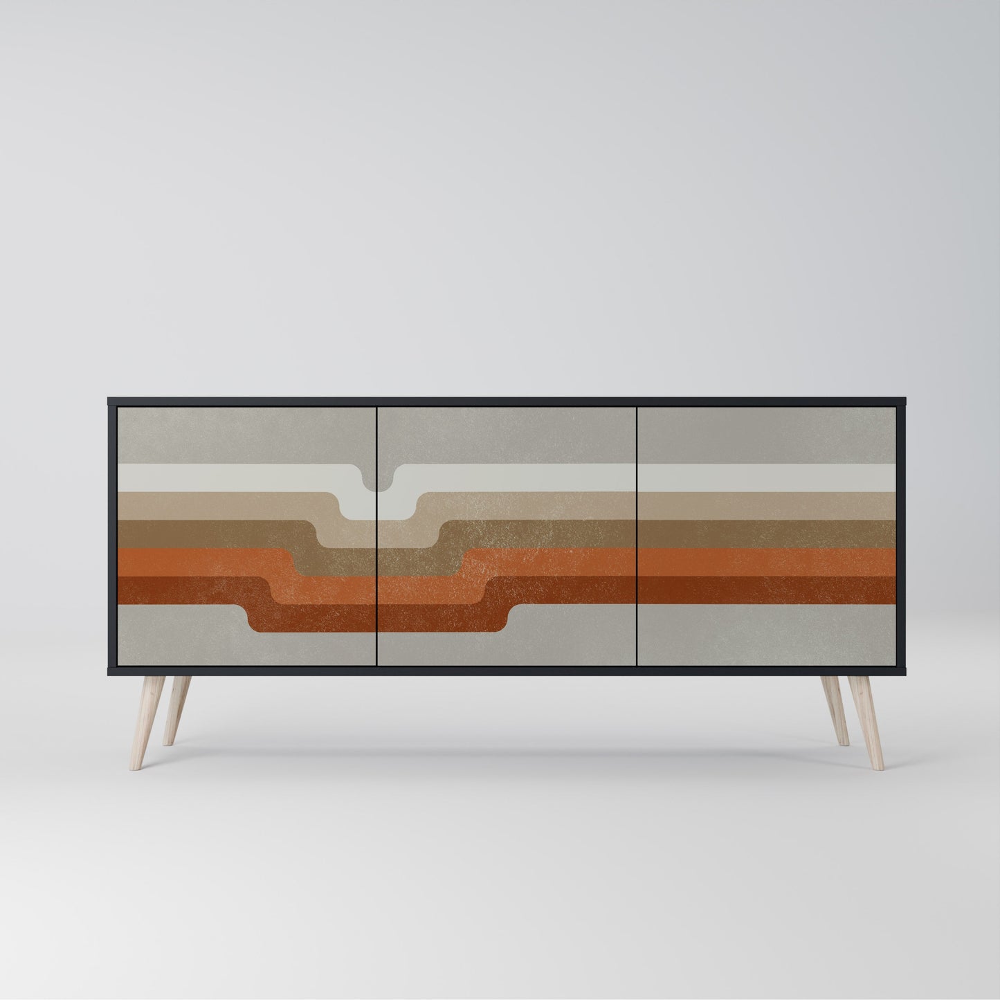 Credenza a 3 ante PECULIAR TRAIL in finitura nera