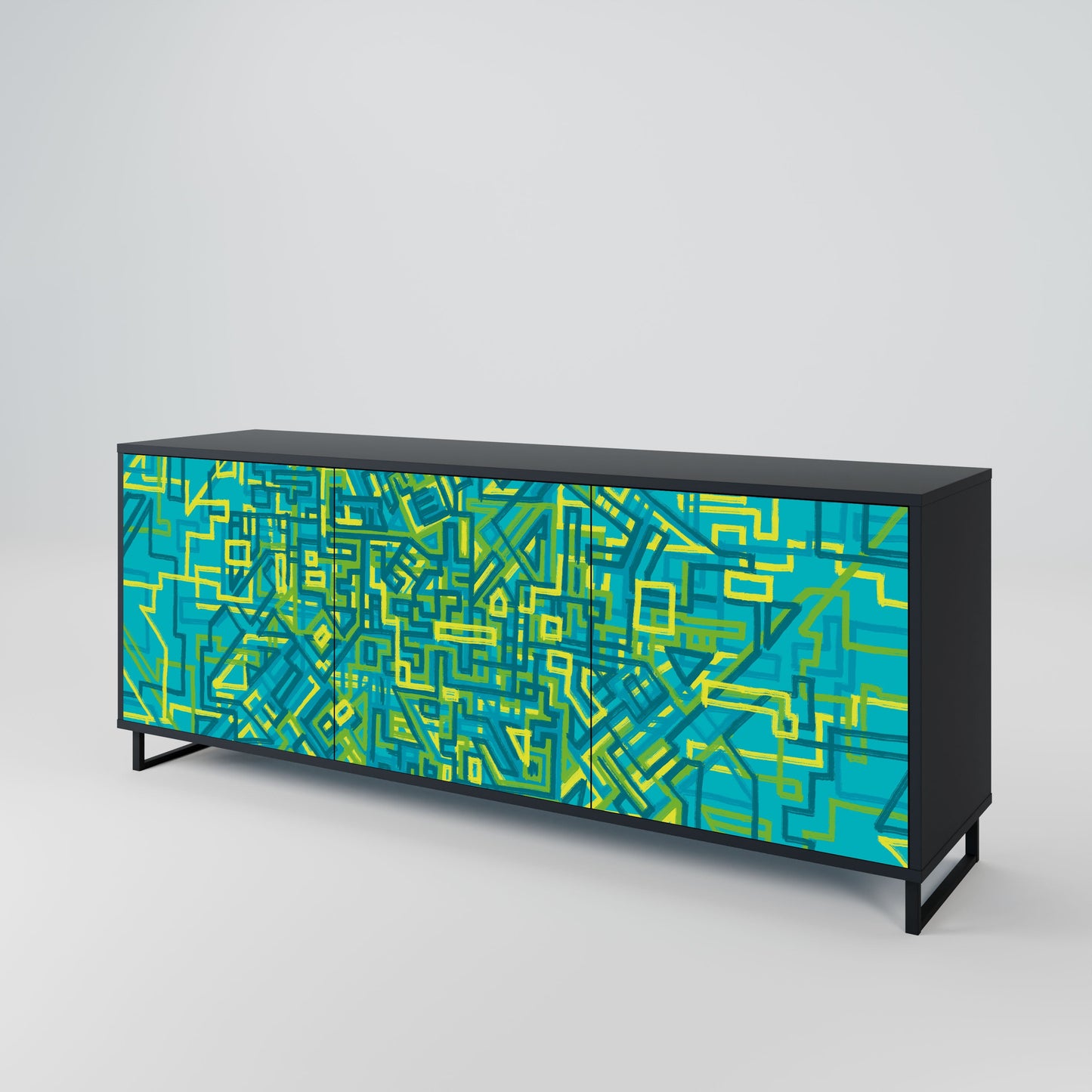 Credenza a 3 ante NOSTALGIC MEMORIES in finitura nera