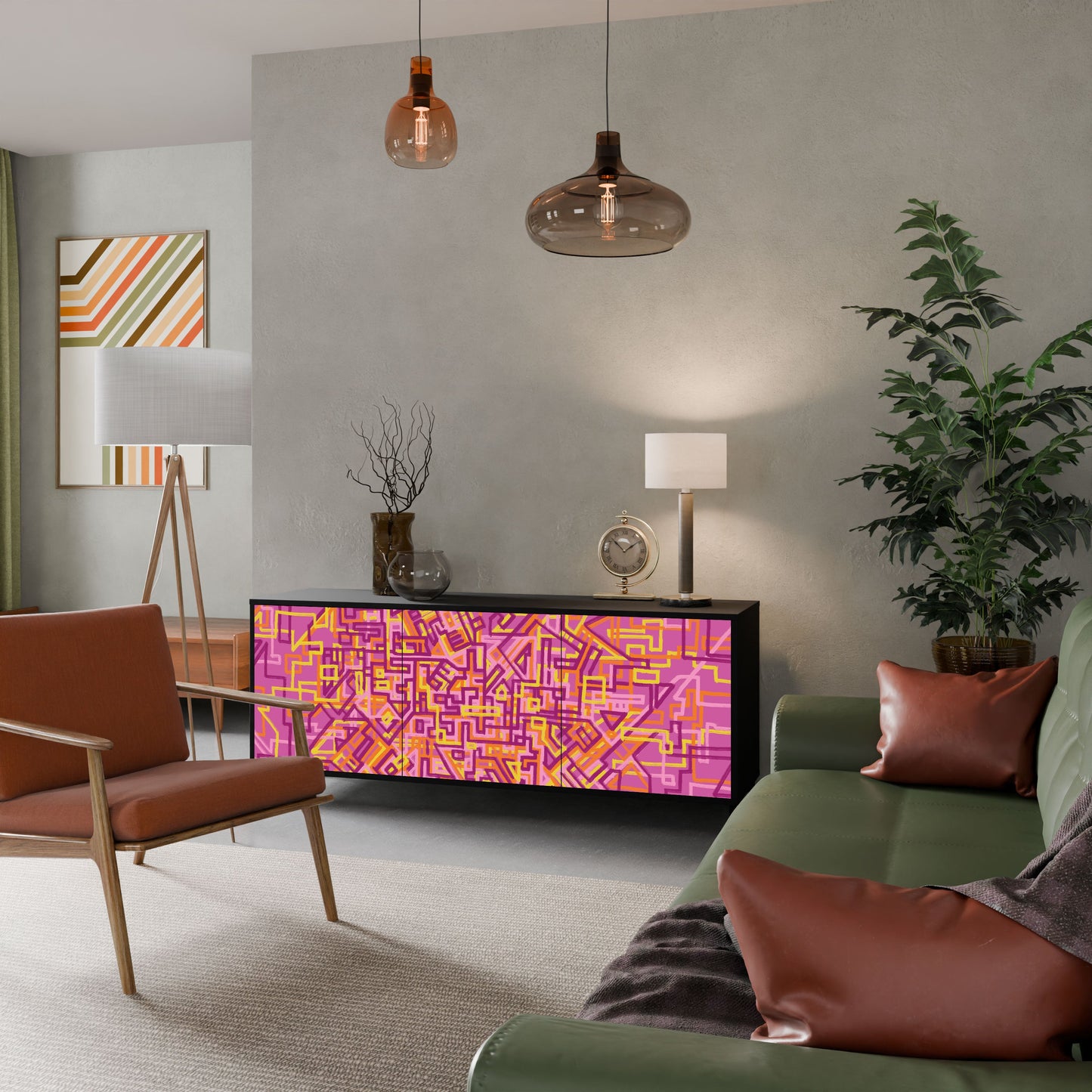 Credenza a 3 ante LOVELY MEMORIES in finitura nera