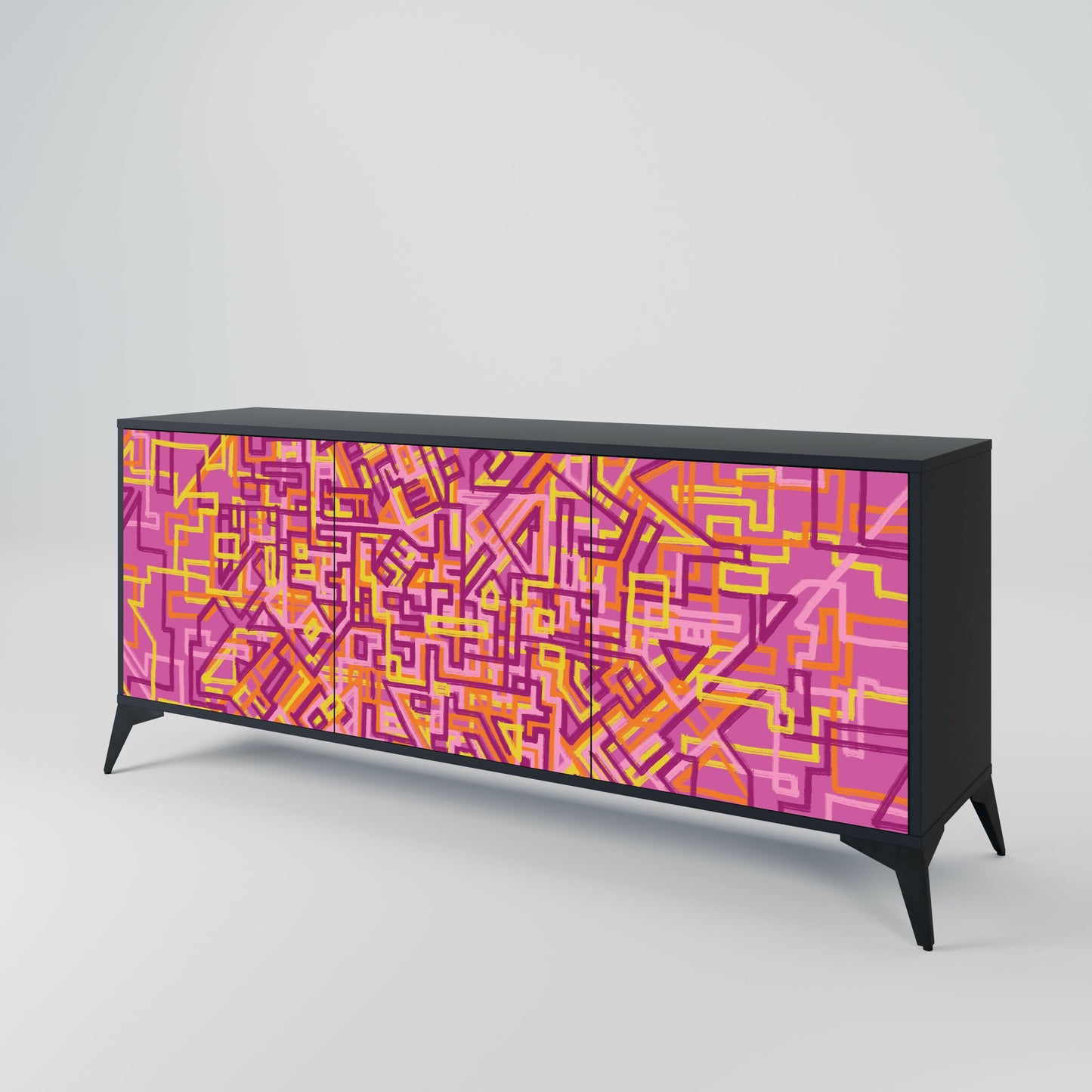 Credenza a 3 ante LOVELY MEMORIES in finitura nera