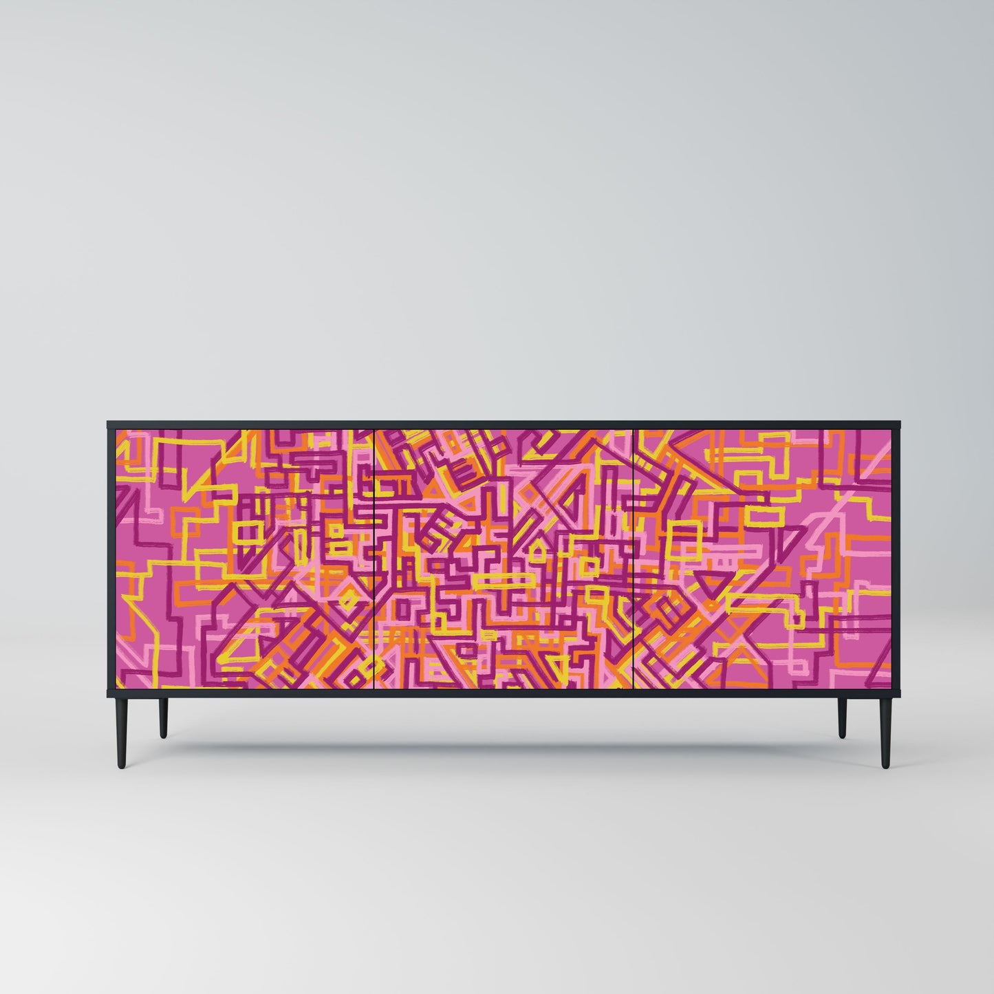 Credenza a 3 ante LOVELY MEMORIES in finitura nera