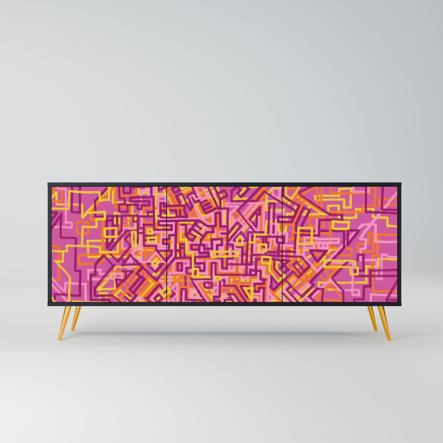 Credenza a 3 ante LOVELY MEMORIES in finitura nera