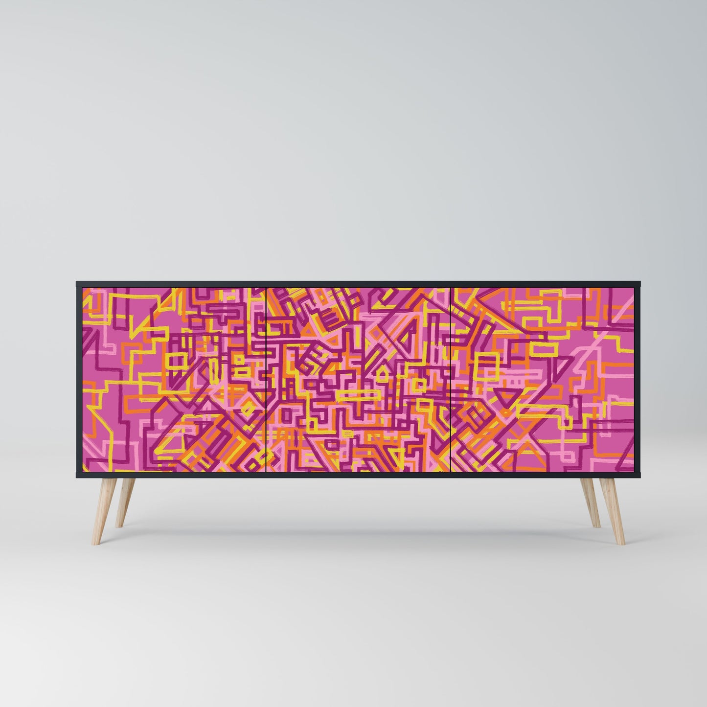 Credenza a 3 ante LOVELY MEMORIES in finitura nera