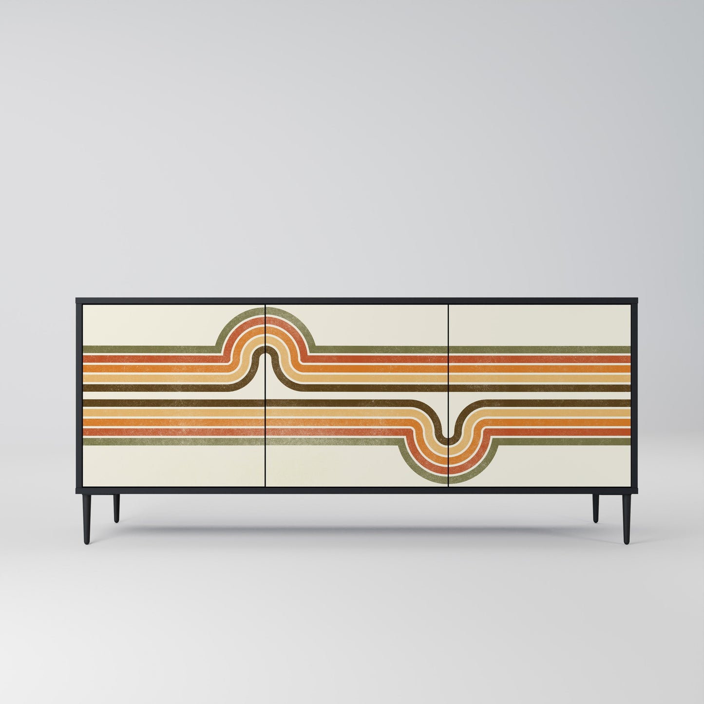 Credenza EXCEPTIONAL STREAM a 3 ante in finitura nera