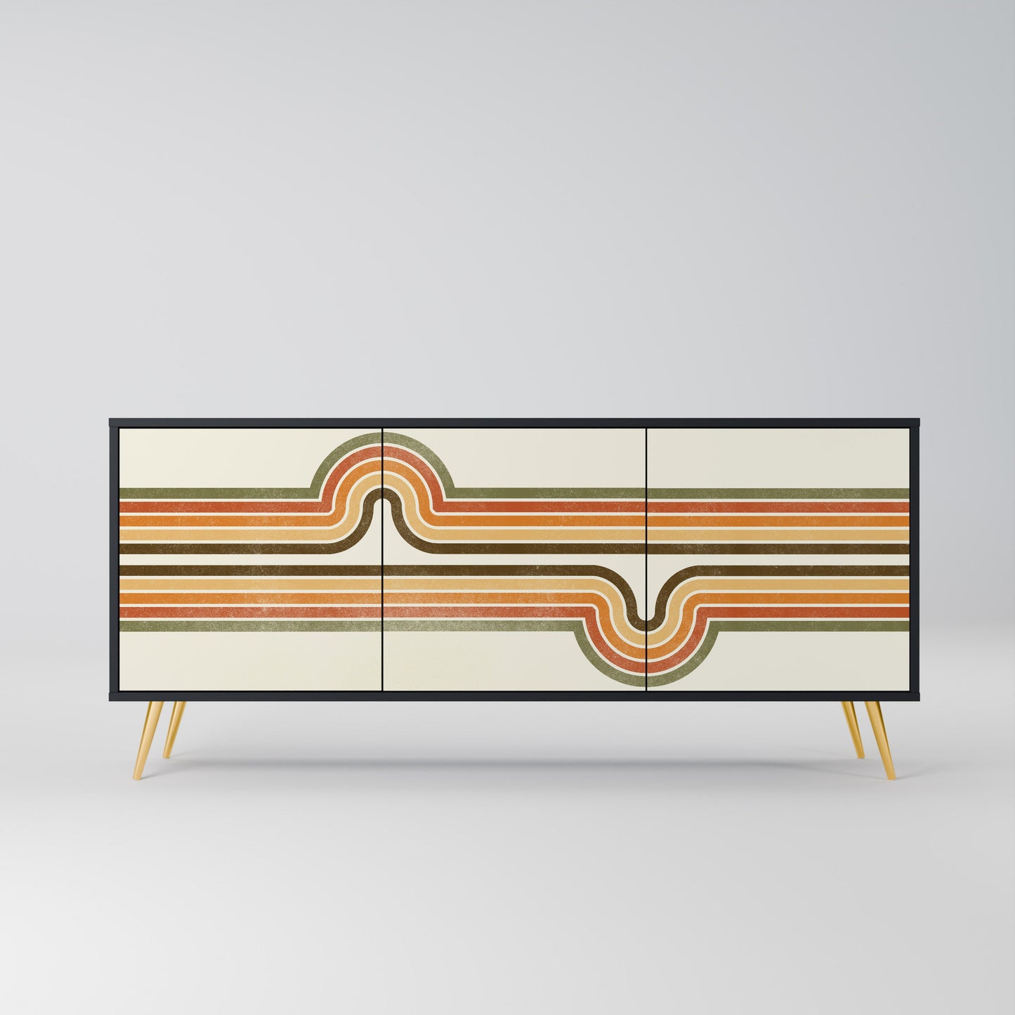 Credenza EXCEPTIONAL STREAM a 3 ante in finitura nera