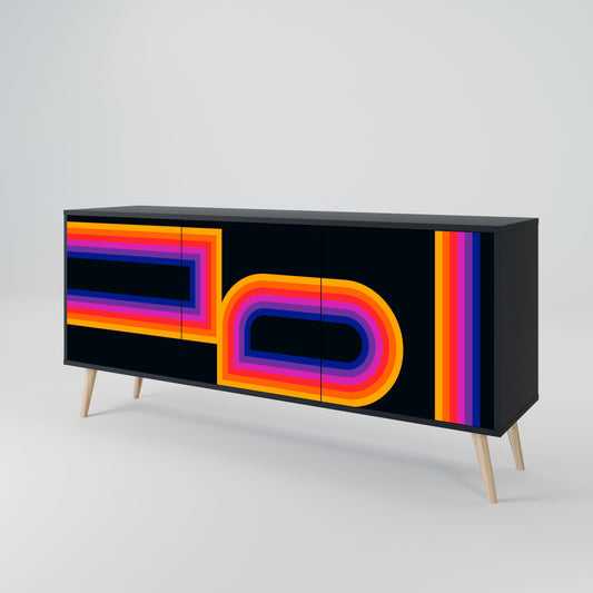 Credenza a 3 ante BLINDED BY THE LIGHTS in finitura nera